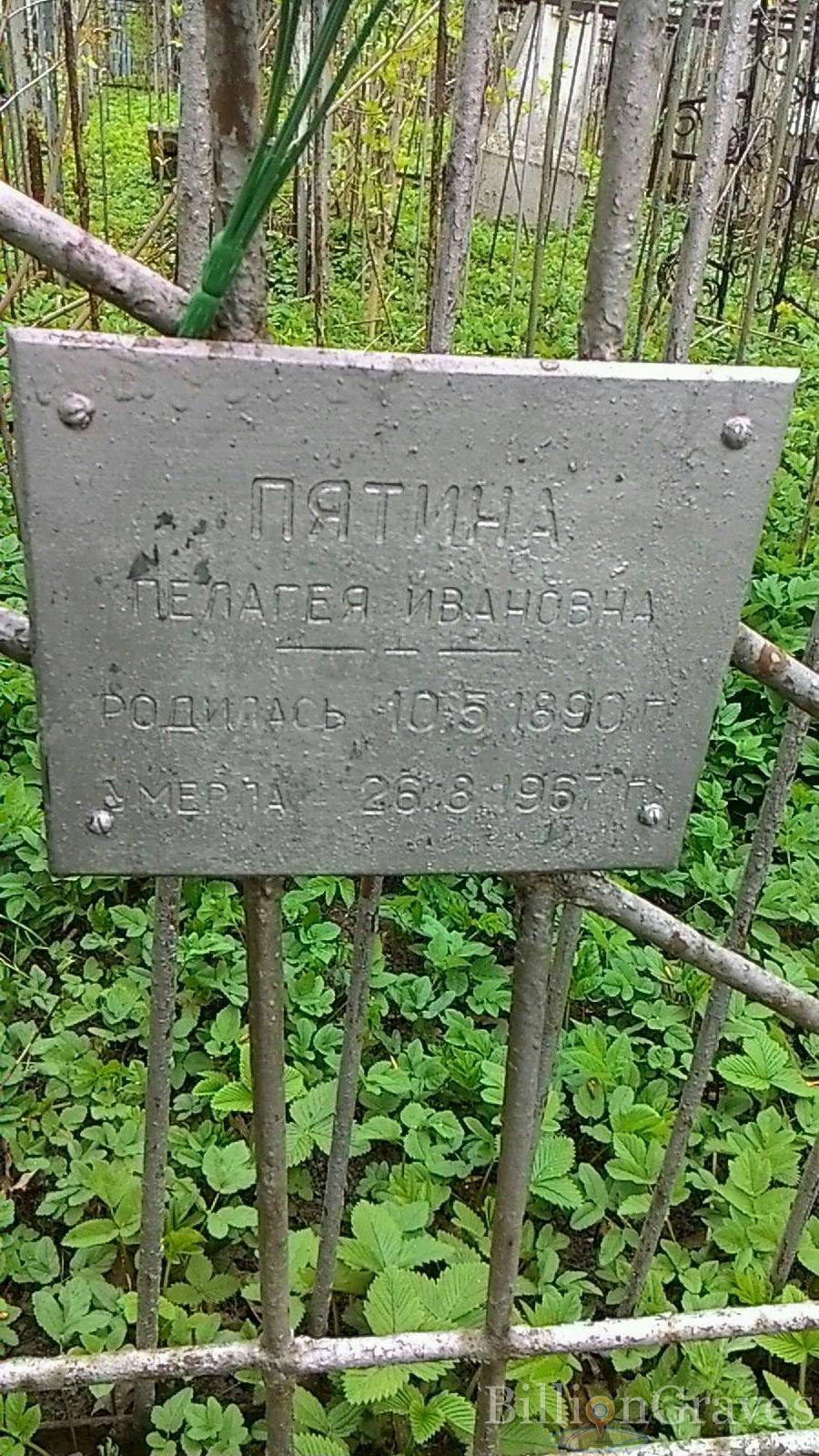 Пятина Пелагея Ивановна
