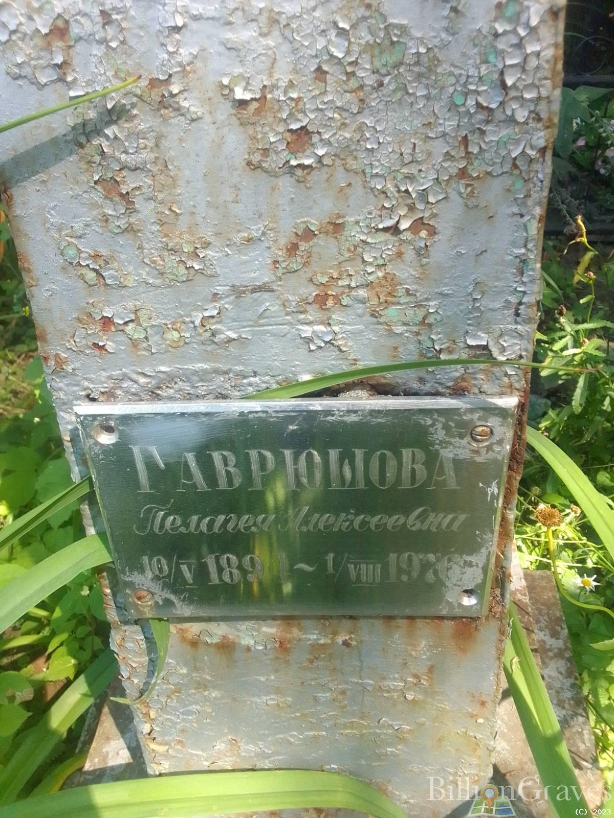 Гаврюшова Пелагея Алексеевна