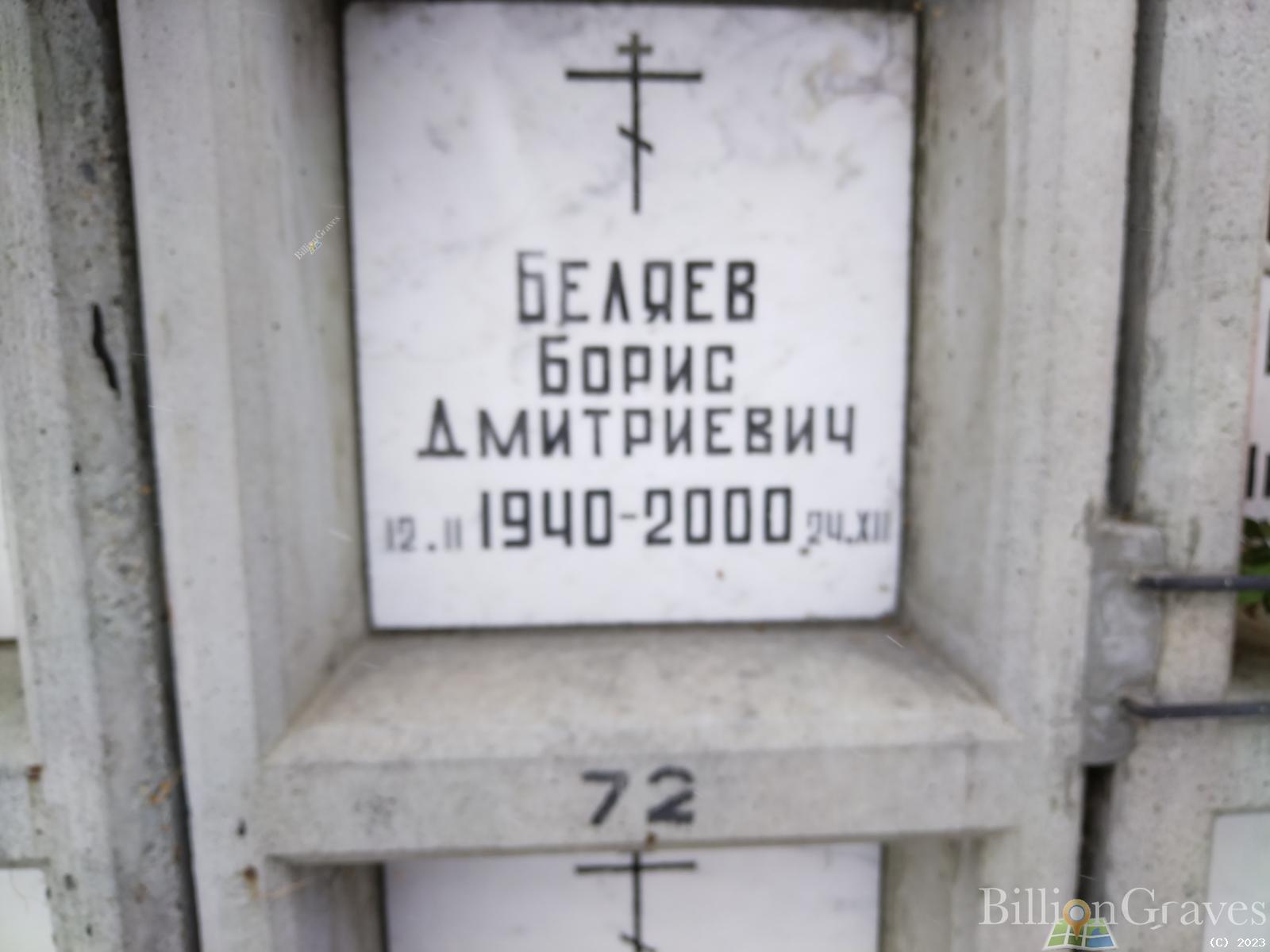 Беляев Борис Дмитриевич