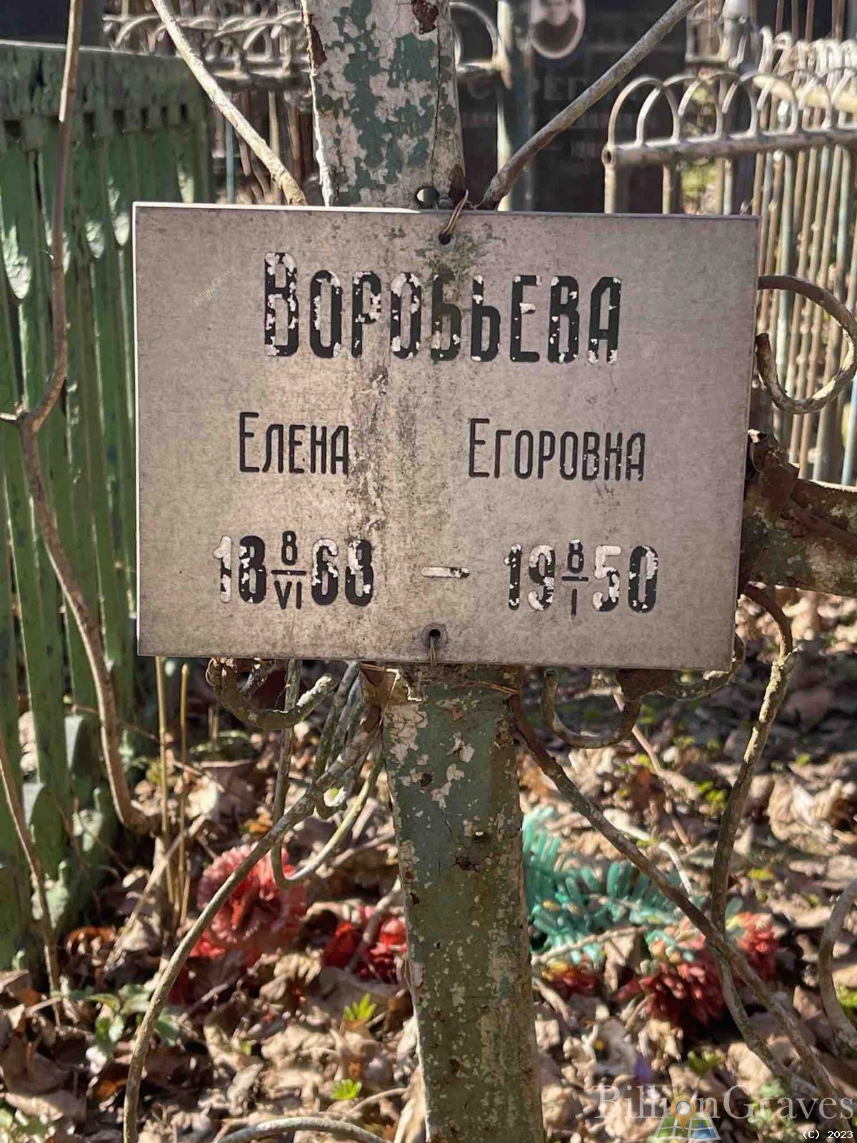 Воробьева Елена Егоровна