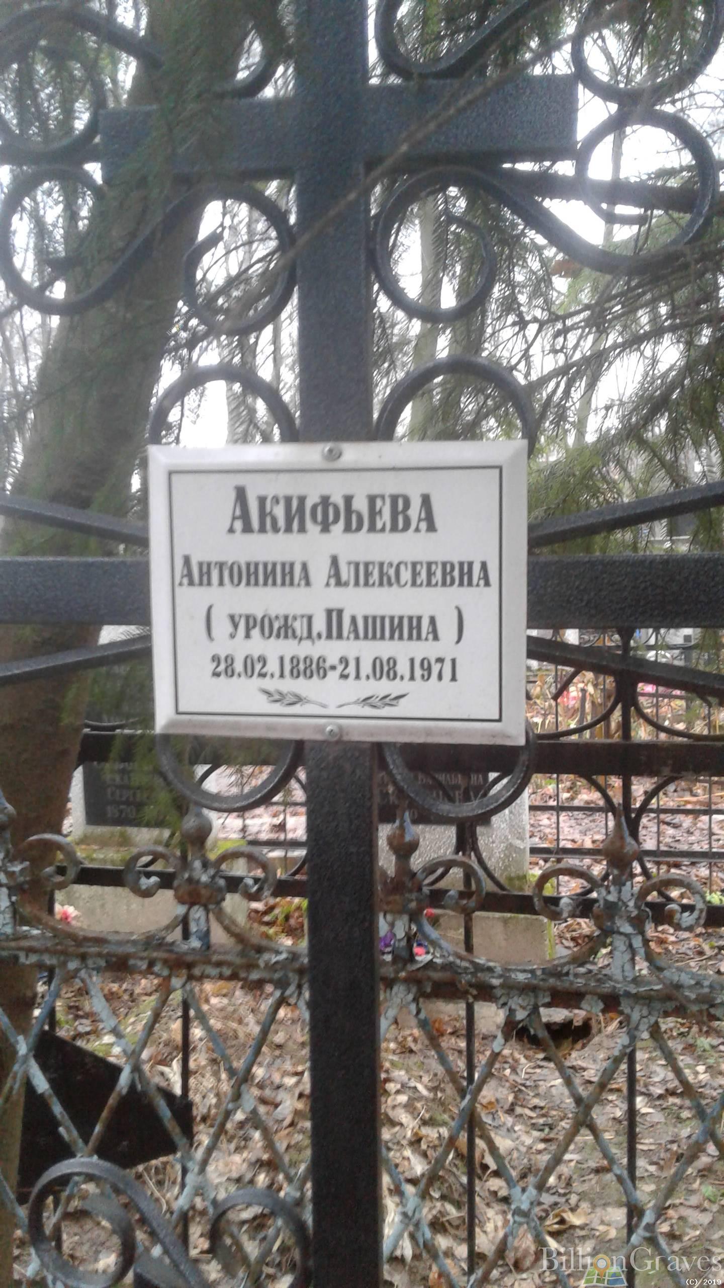 Акифьева Антонина Алексеевна