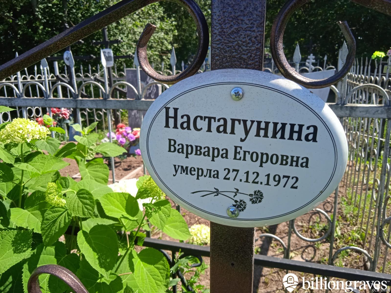 Настагунина Варвара Егоровна