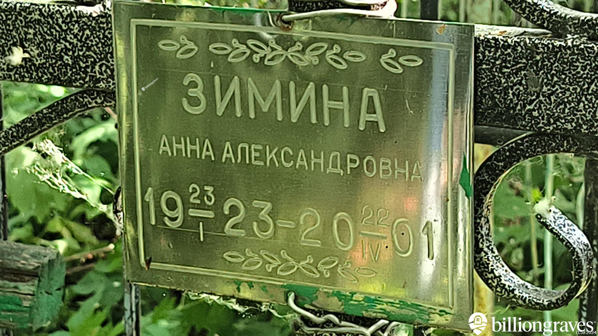 Зимина Анна Александровна