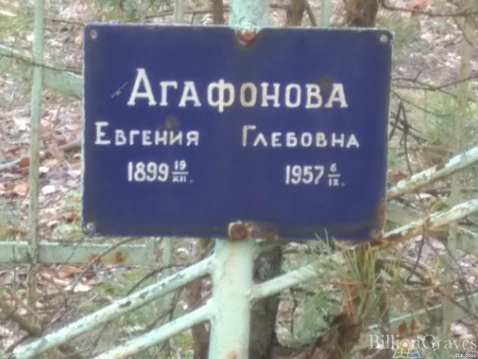 Агафонова Евгения Глебовна