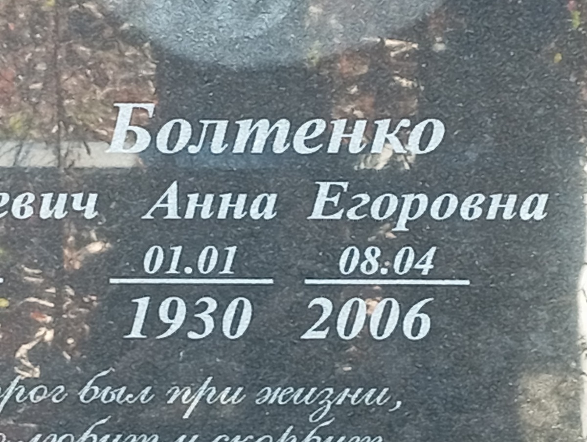 Болтенко Анна Егоровна