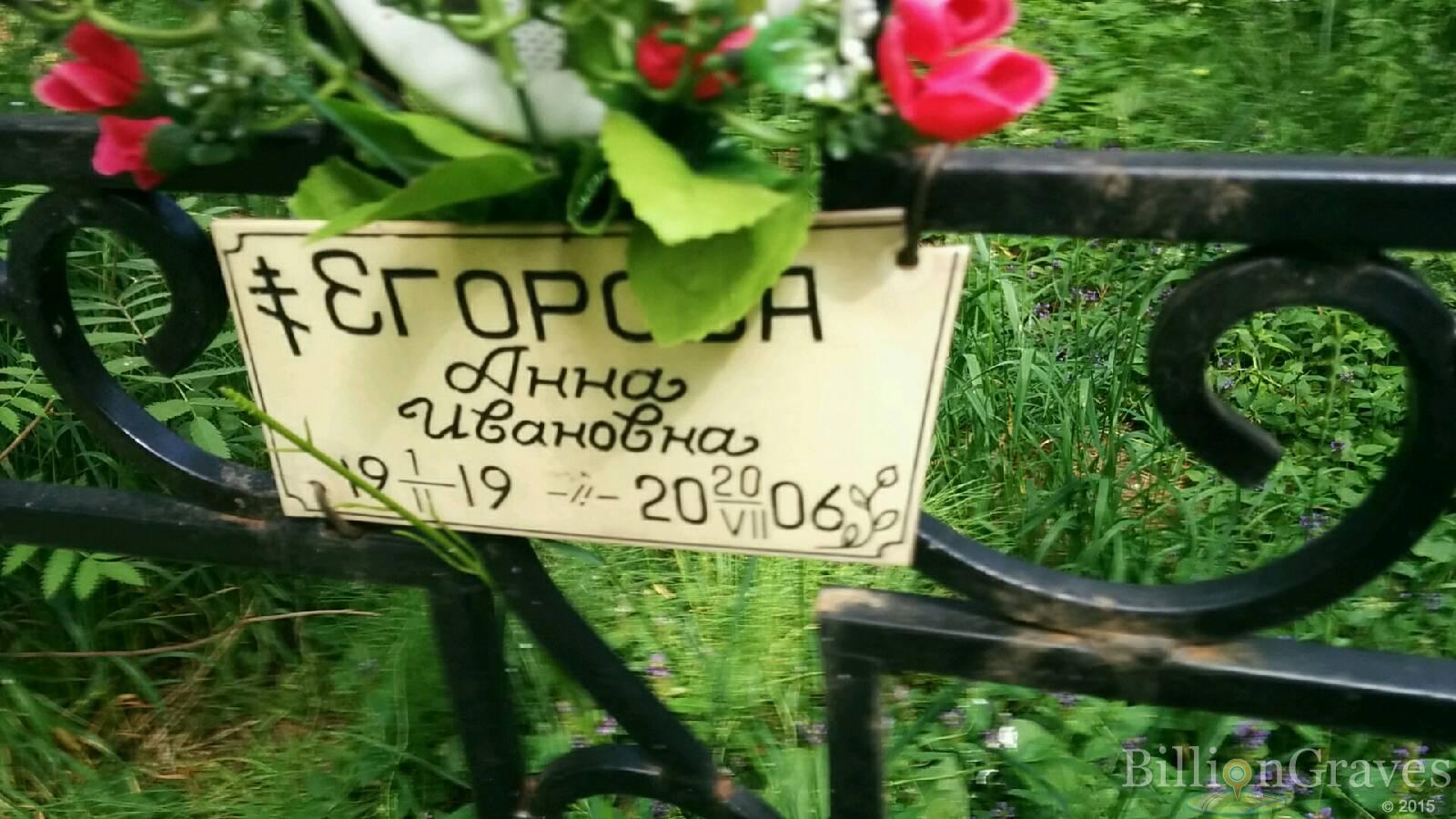 Егорова Анна Ивановна