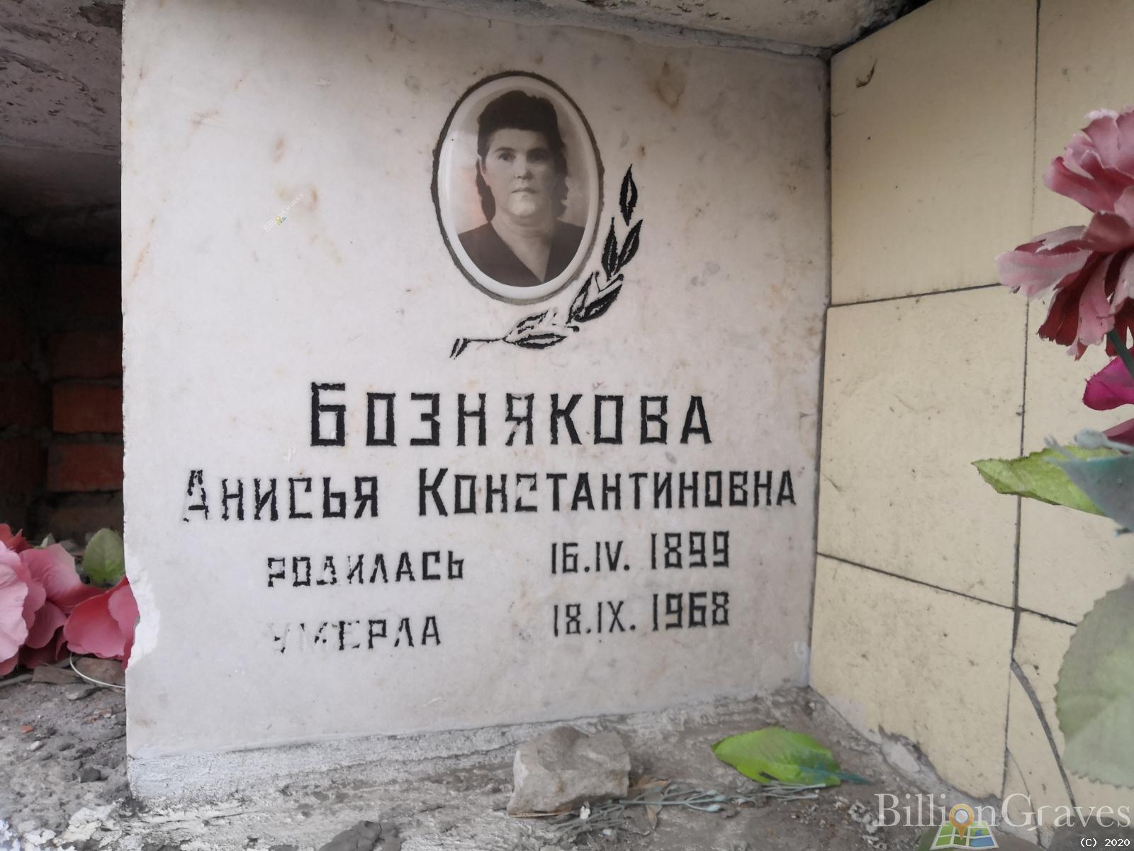 Бознякова Анисья Константиновна