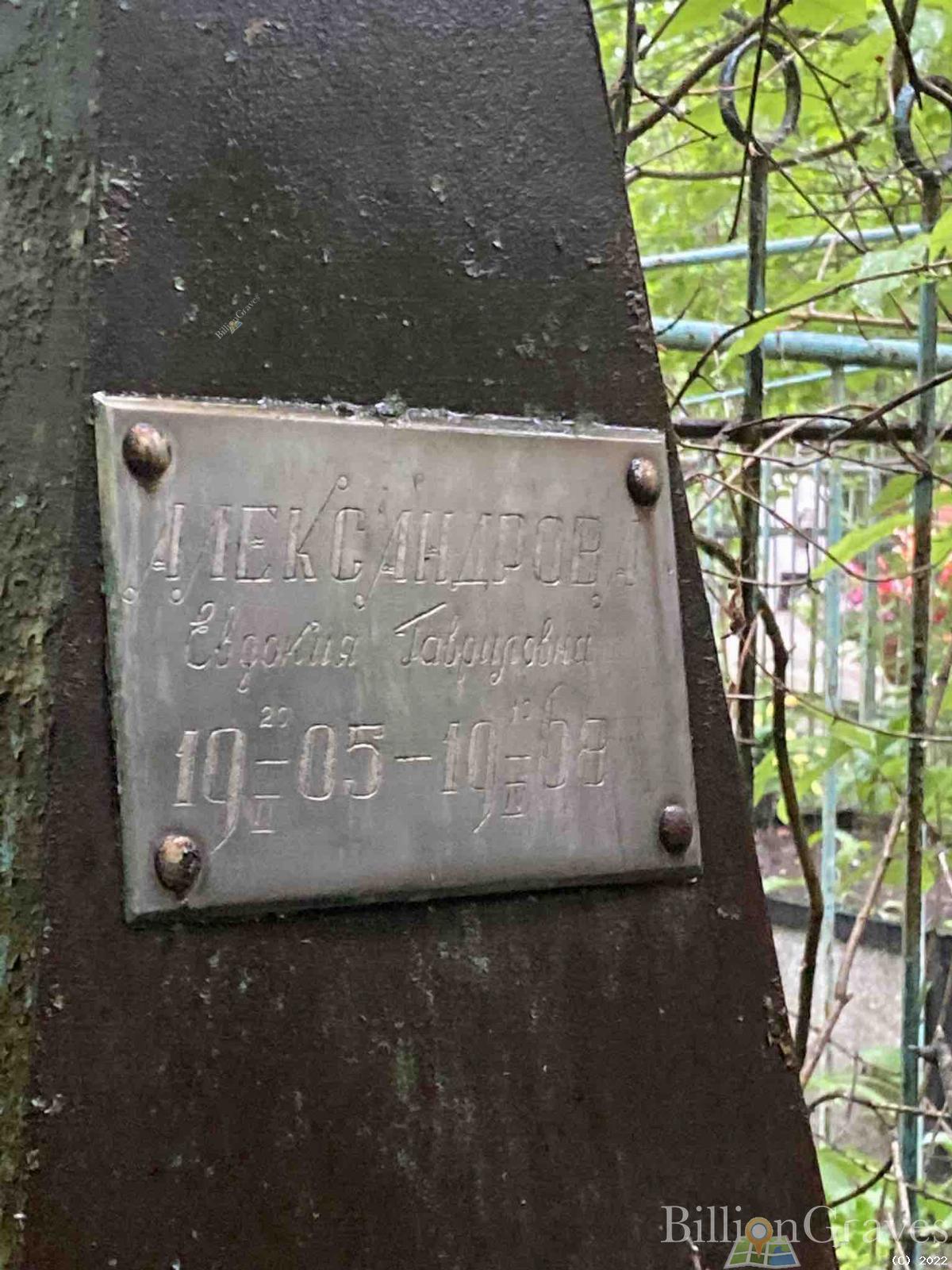 Александрова Евдокия Гавриловна