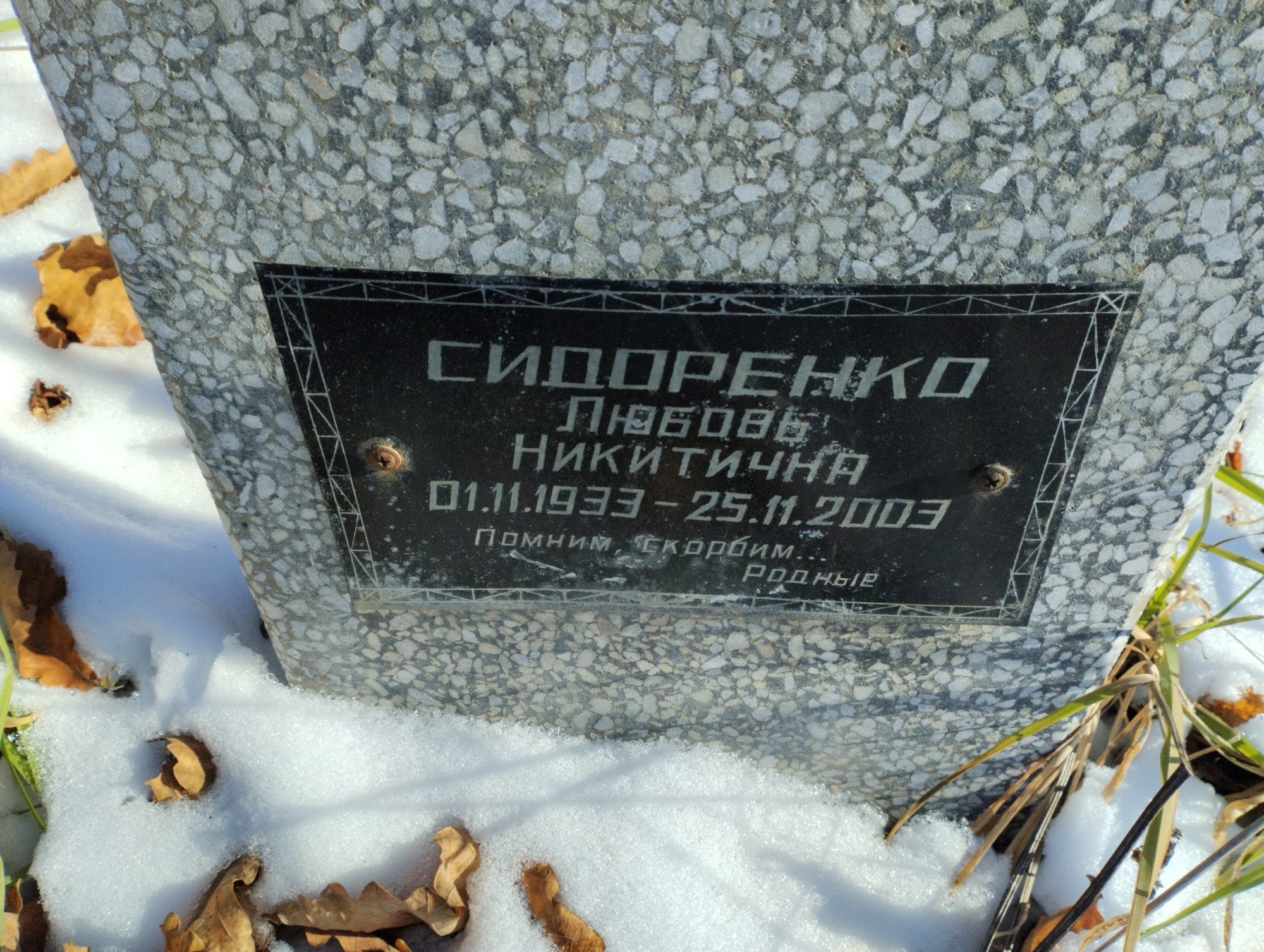 Сидоренко Любовь Никитична
