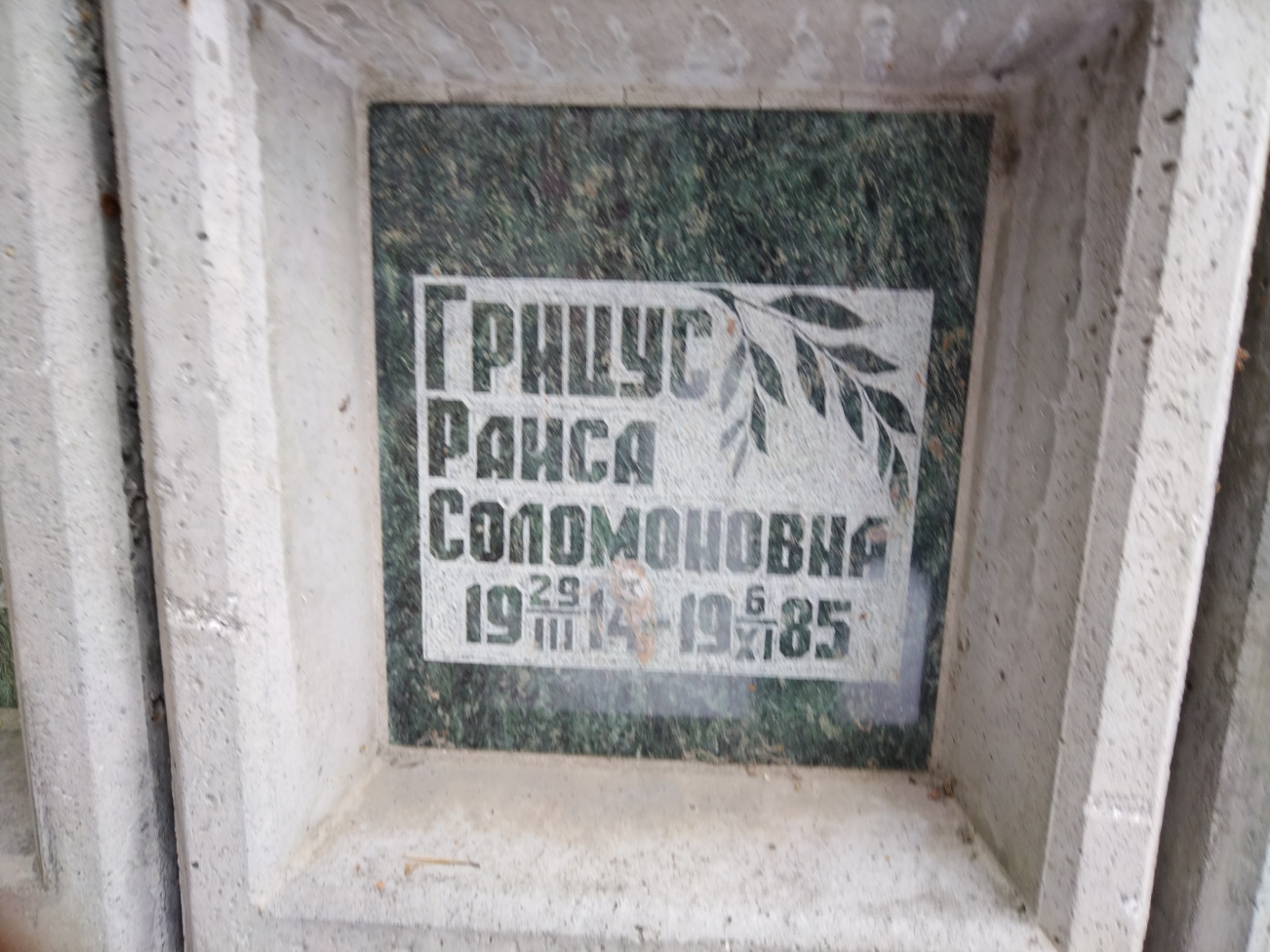 Грицус Раиса Соломоновна