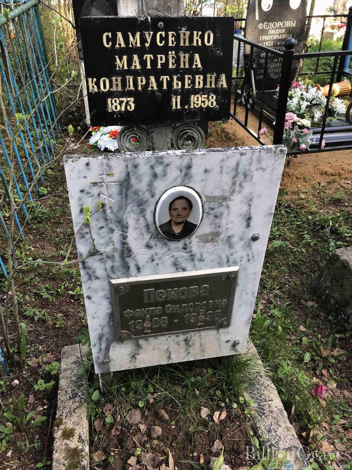 Пекова Фекла Сидоровна