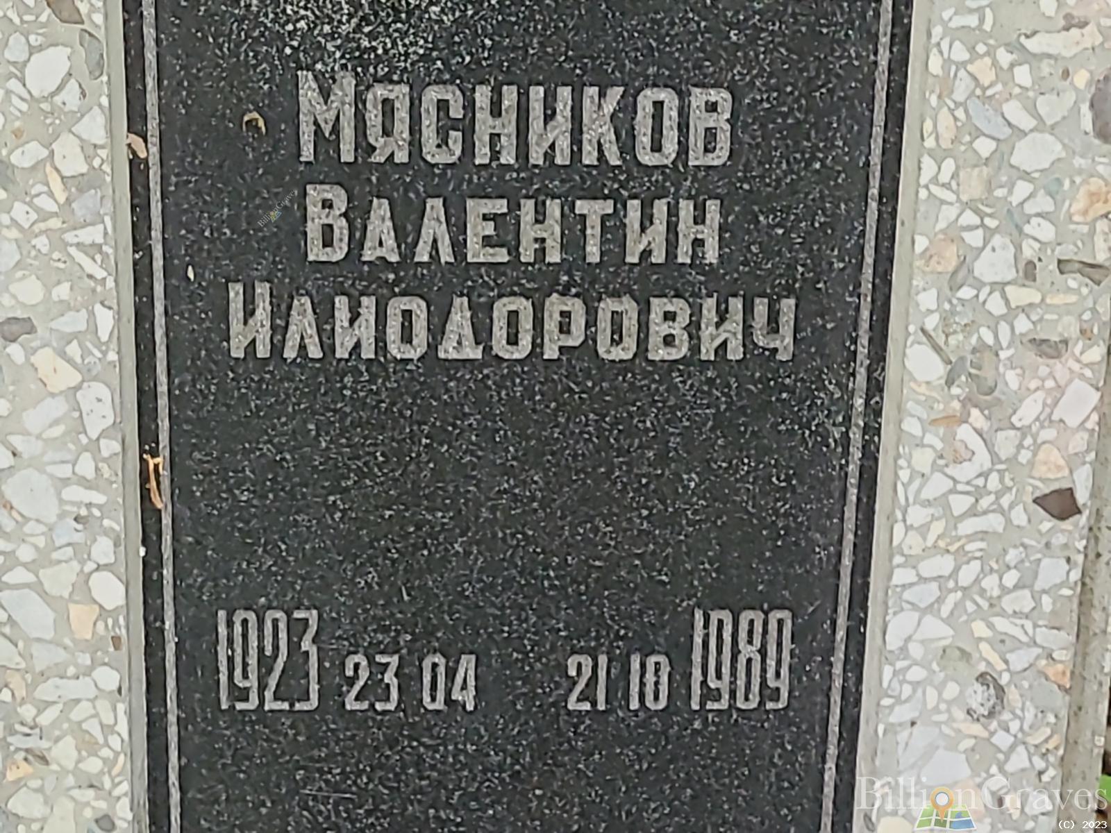 Мясников Валентин Илиодорович