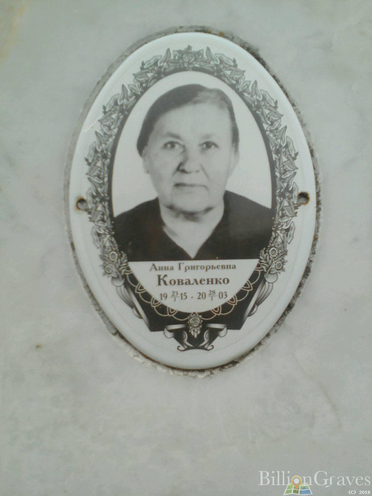 Коваленко Анна Григорьевна