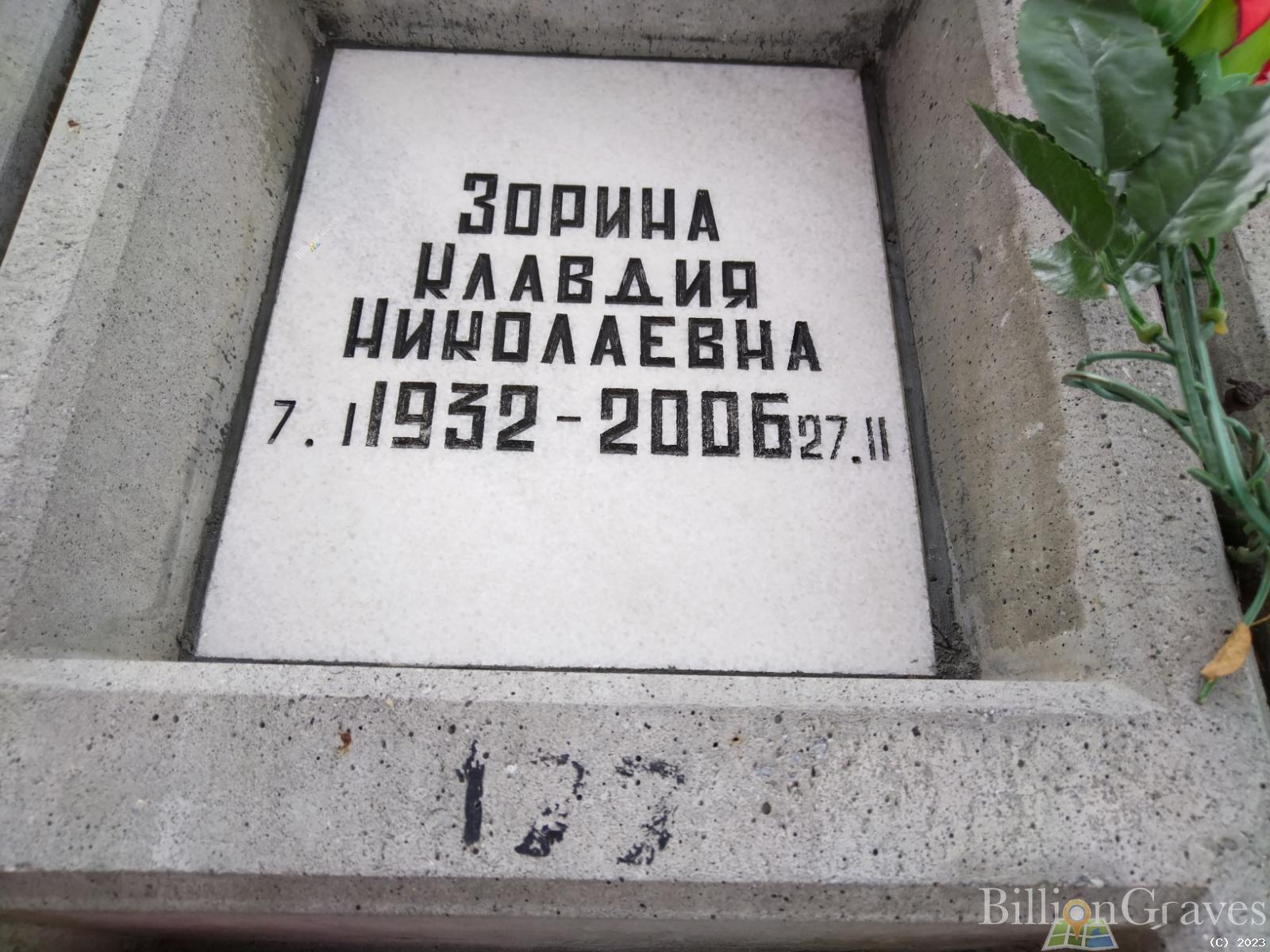 Зорина Клавдия Николаевна