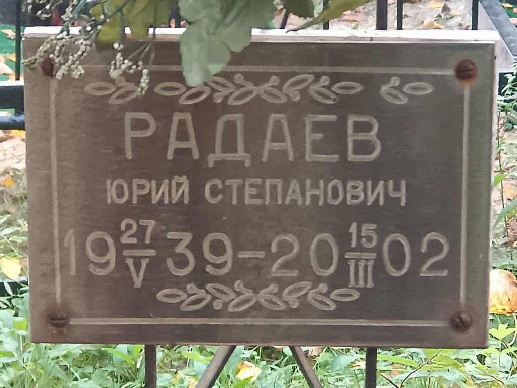 Радаев Юрий Степанович