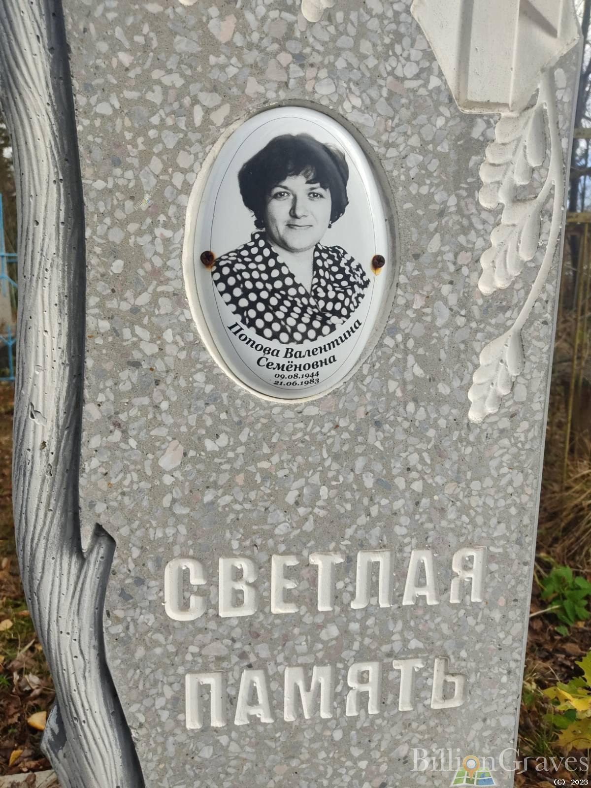Попова Валентина Семëновна