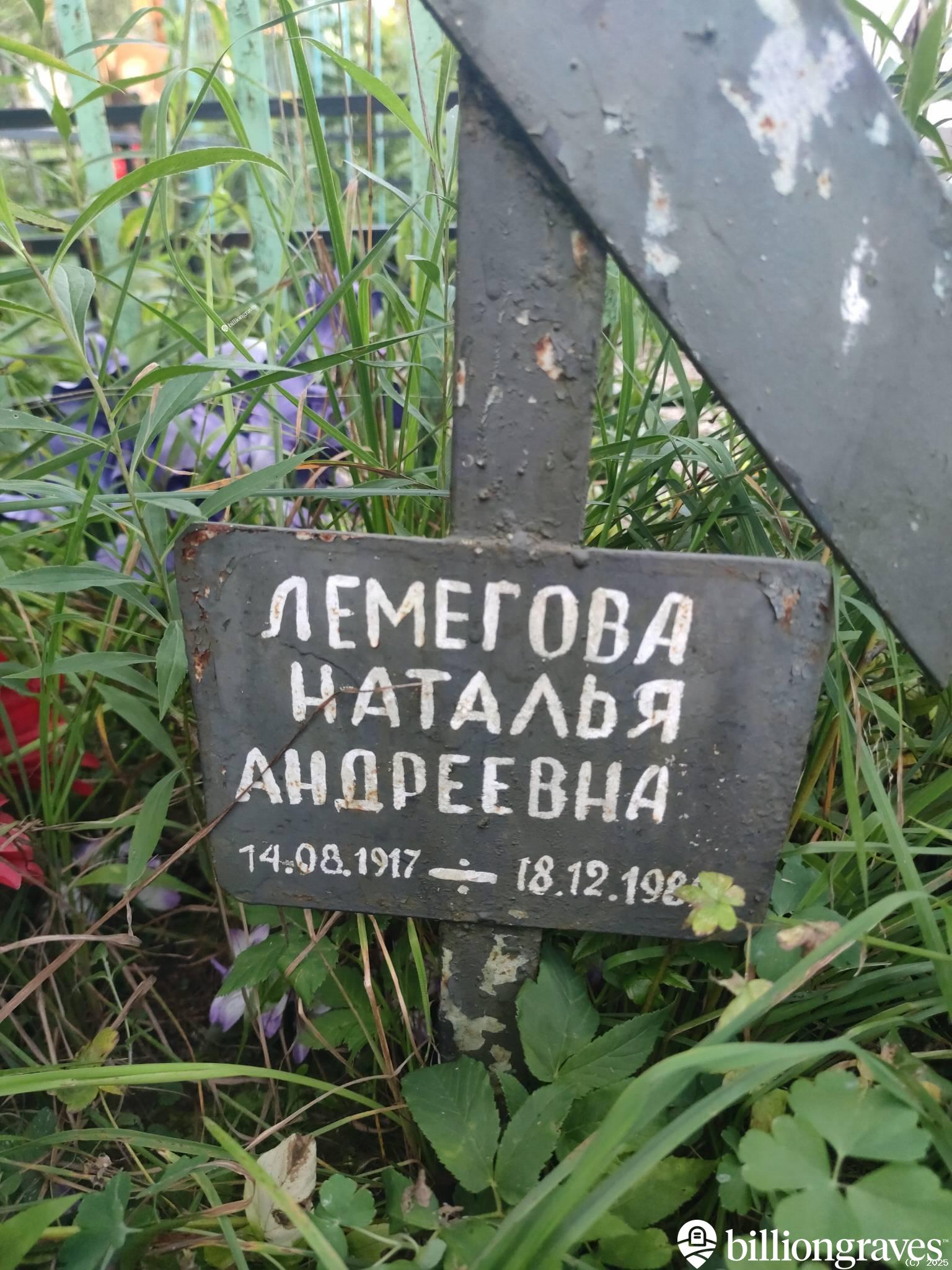 Лемегова Наталья Андреевна