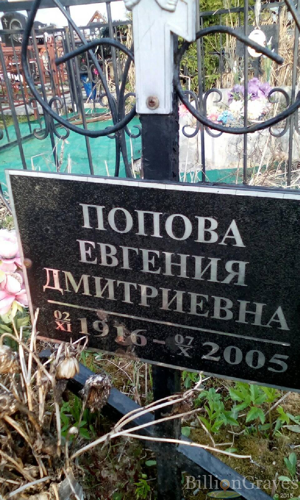 попова евгения дмитриевна