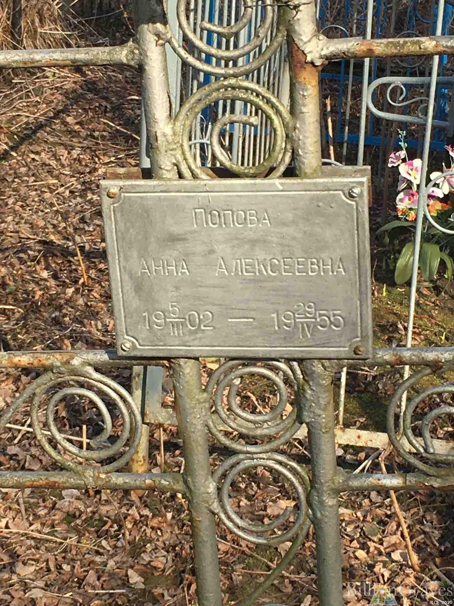 Попова Анна Алексеевна