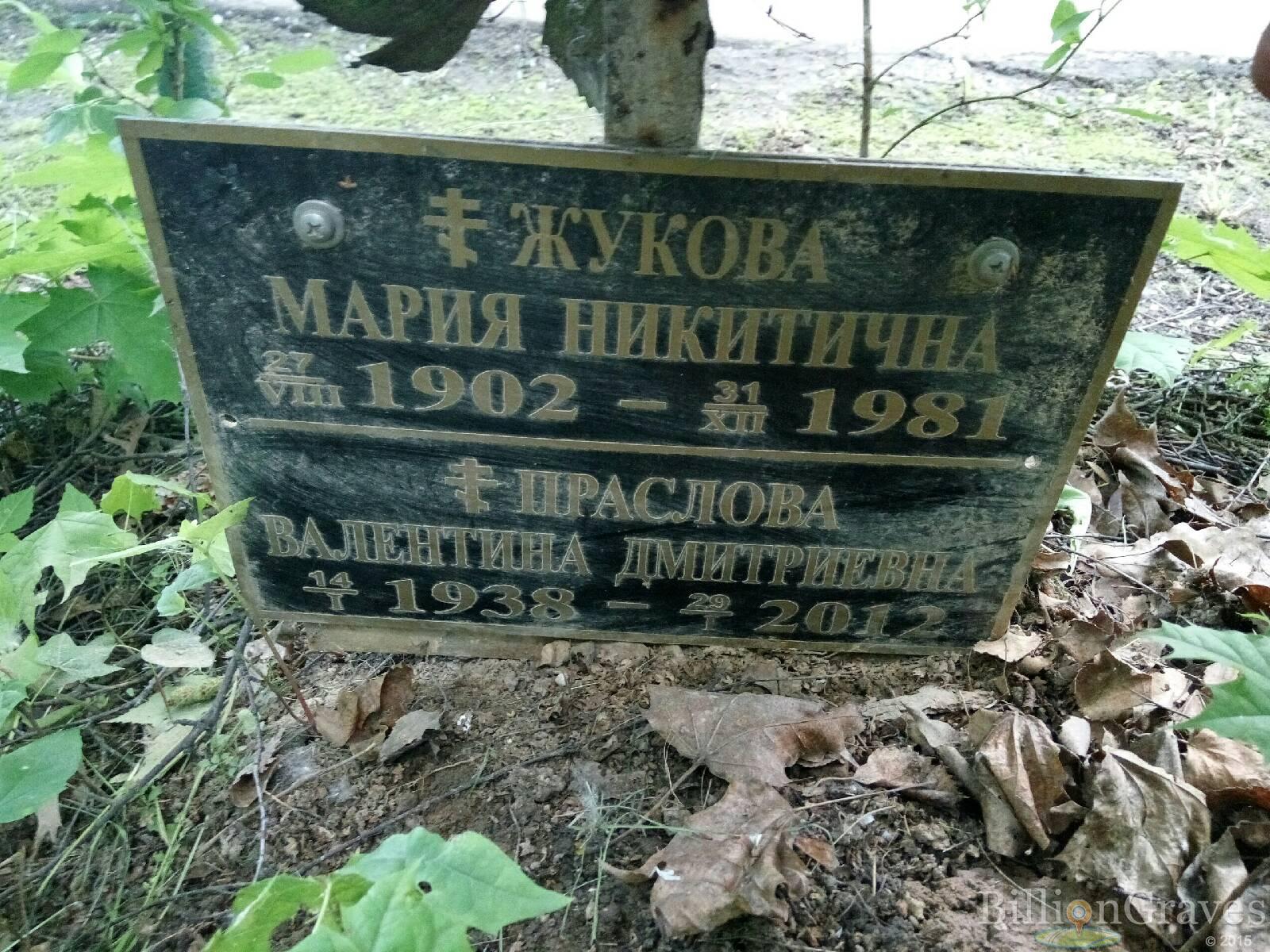 Жукова Мария Никитична