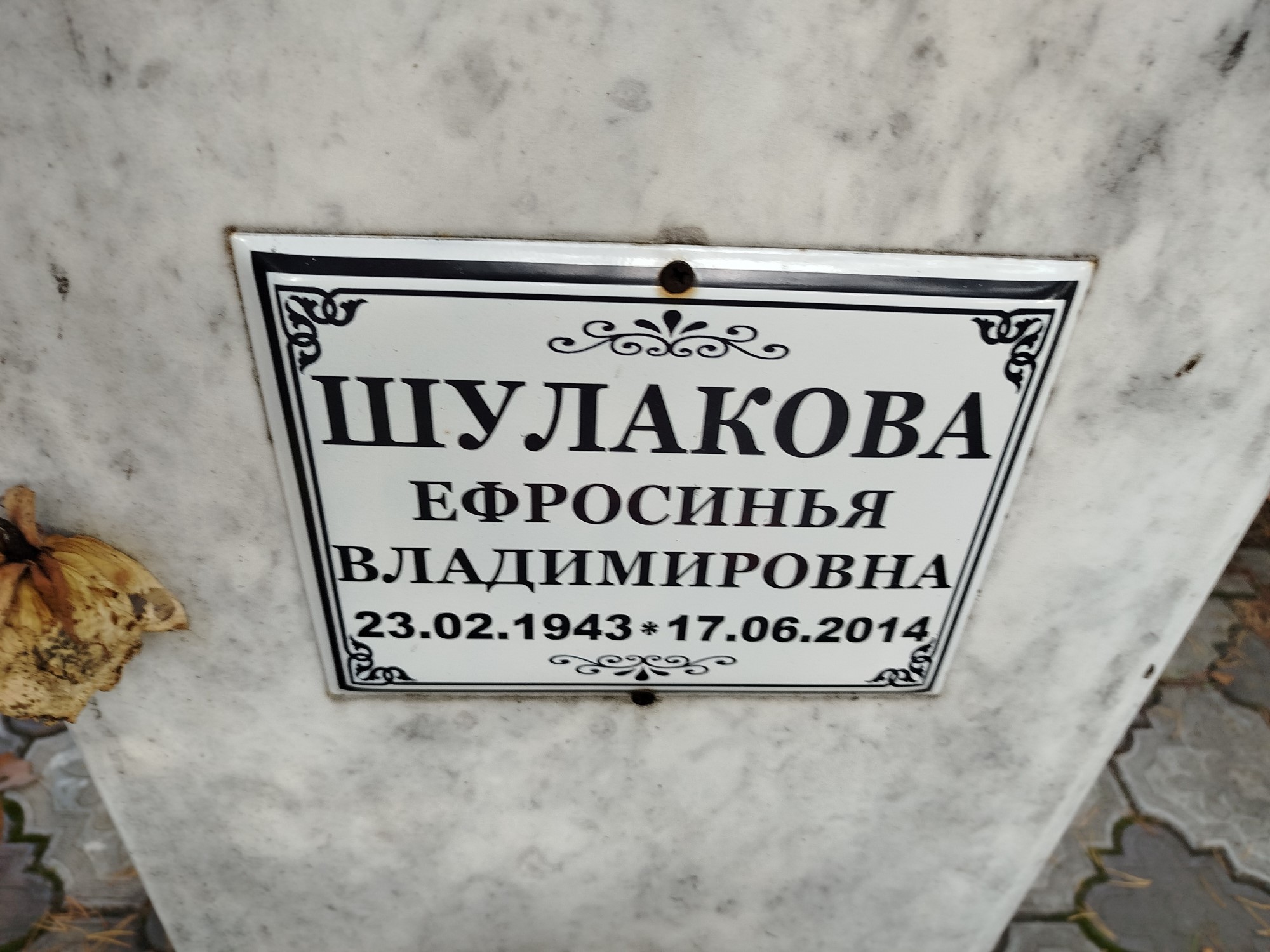 Шулакова Ефросинья Владимировна