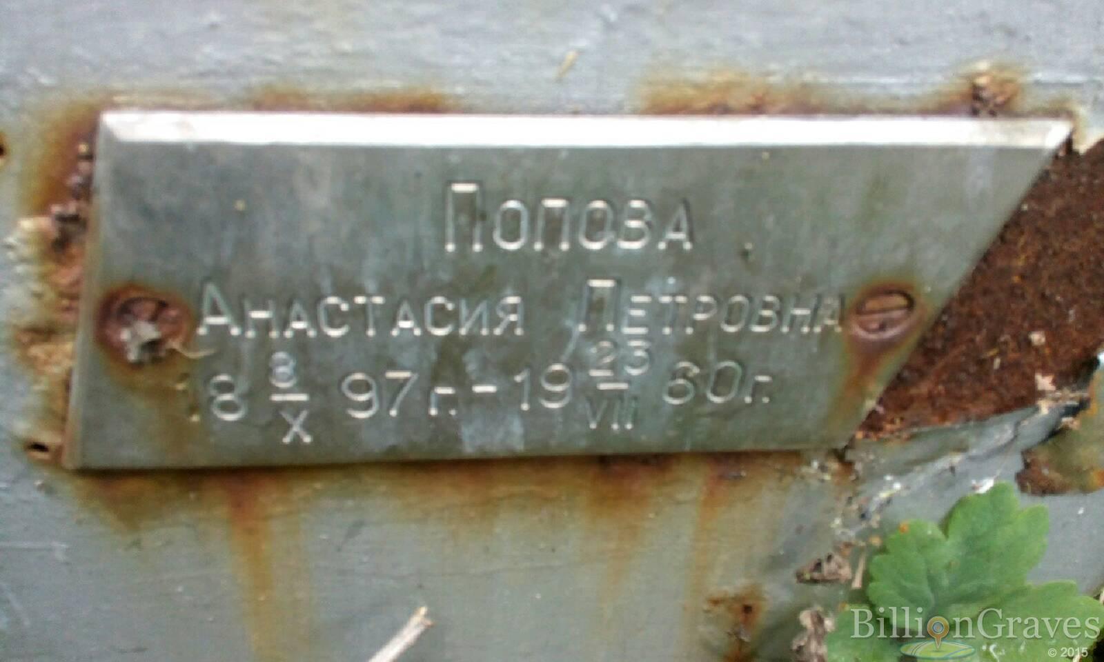 Попова Анастасия Петровна