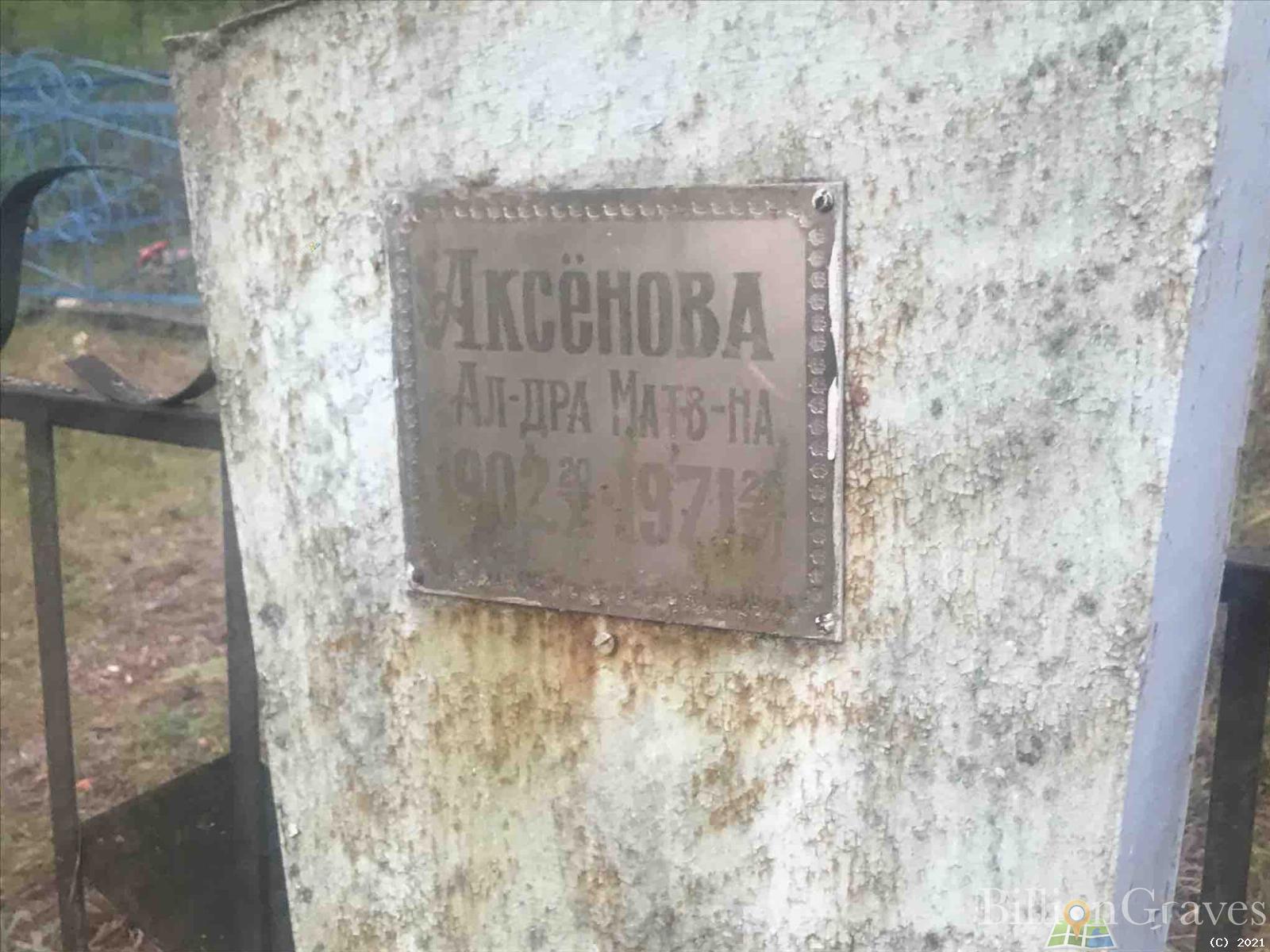 Аксёнова Александра Матвеевна