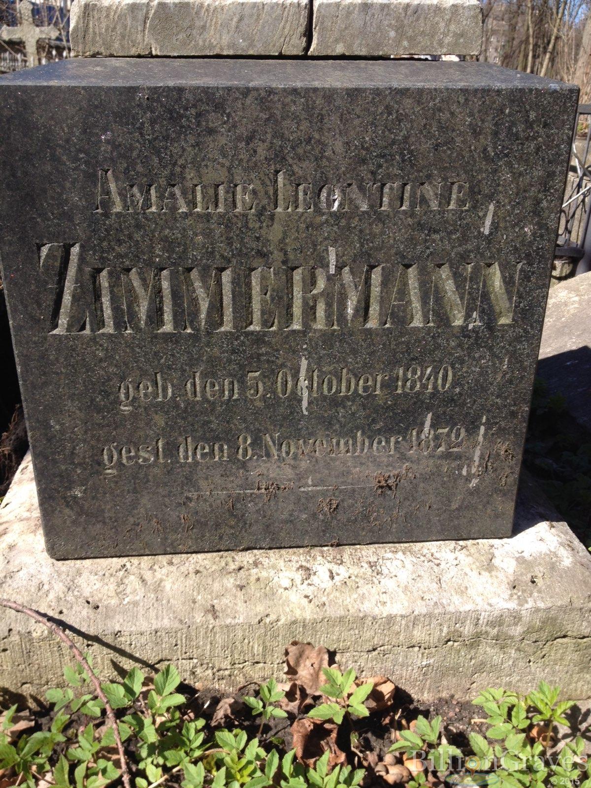 Zimmermann Amalie Leontine
