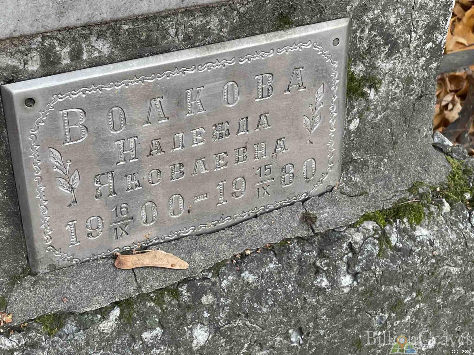 Волкова Надежда Яковлевна