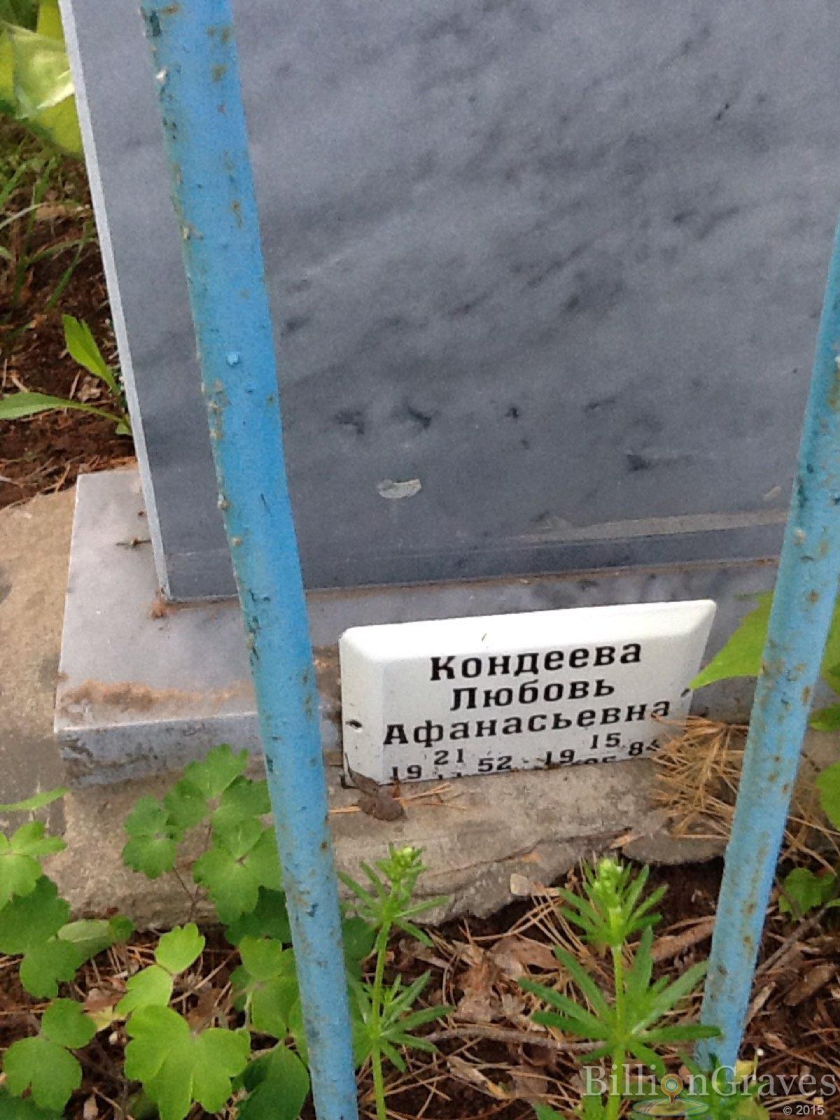 Кондеева Любовь Афанасьевна