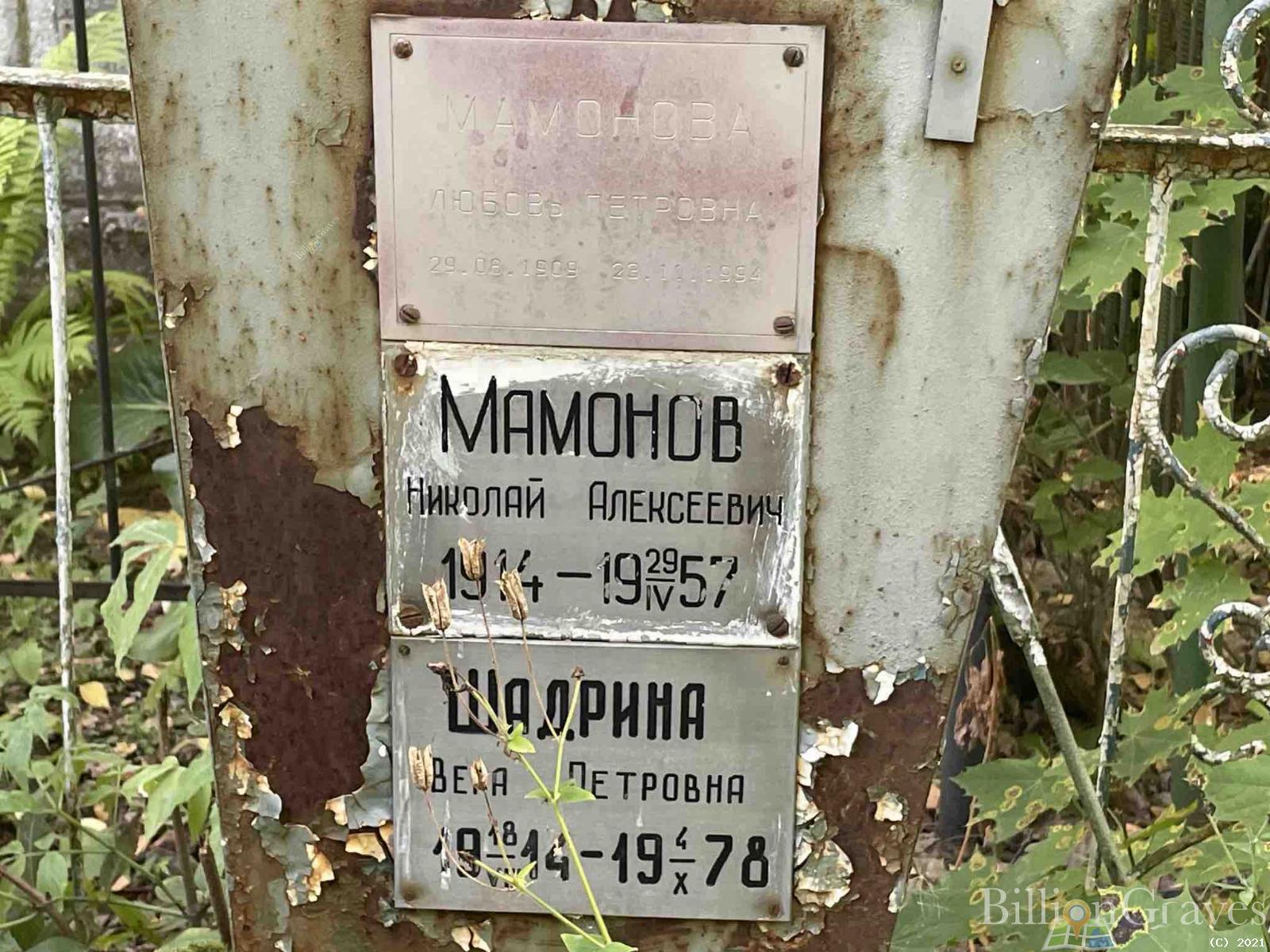 Мамонова Любовь Петровна