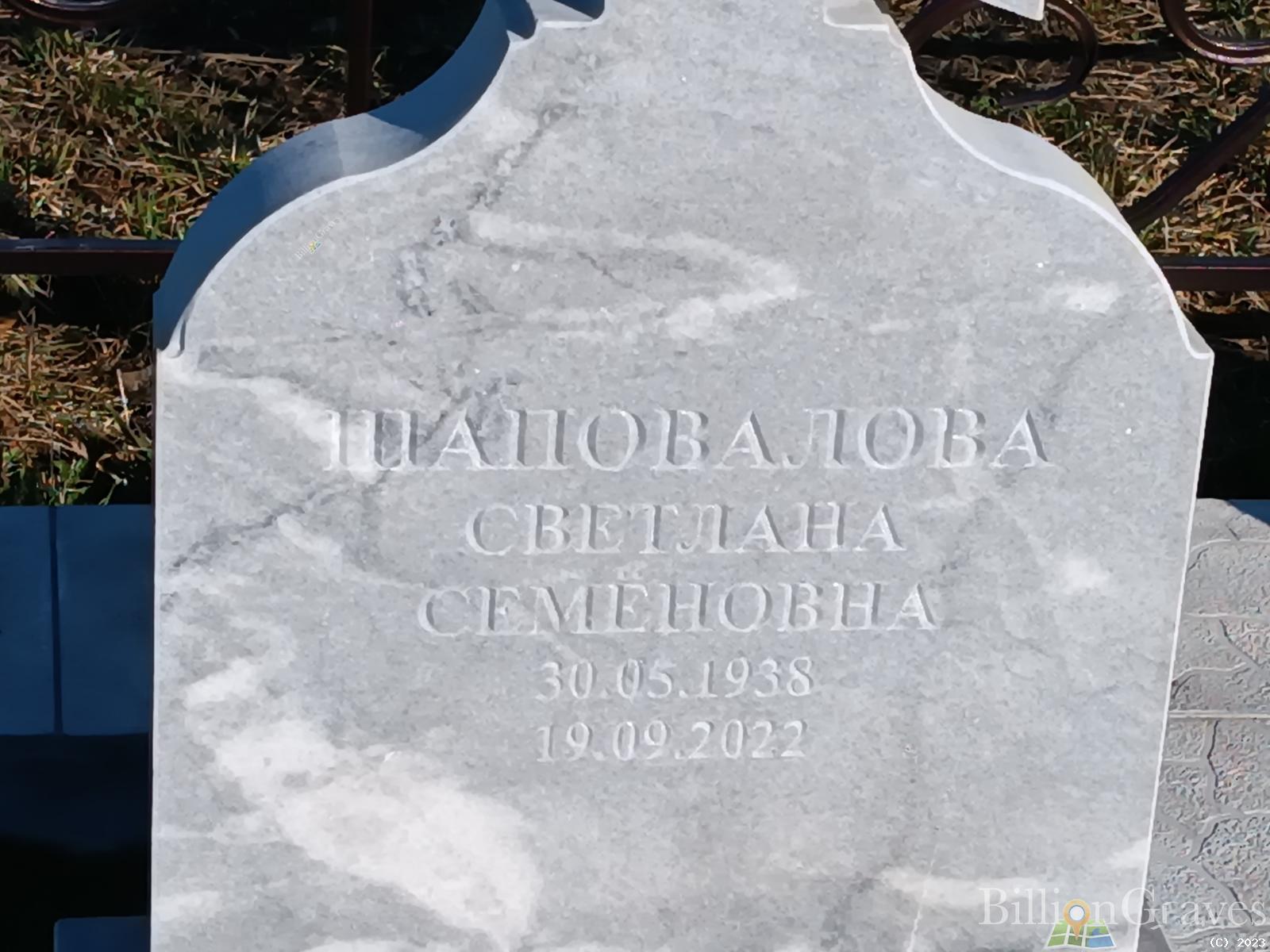 Шаповалова Светлана Семеновна