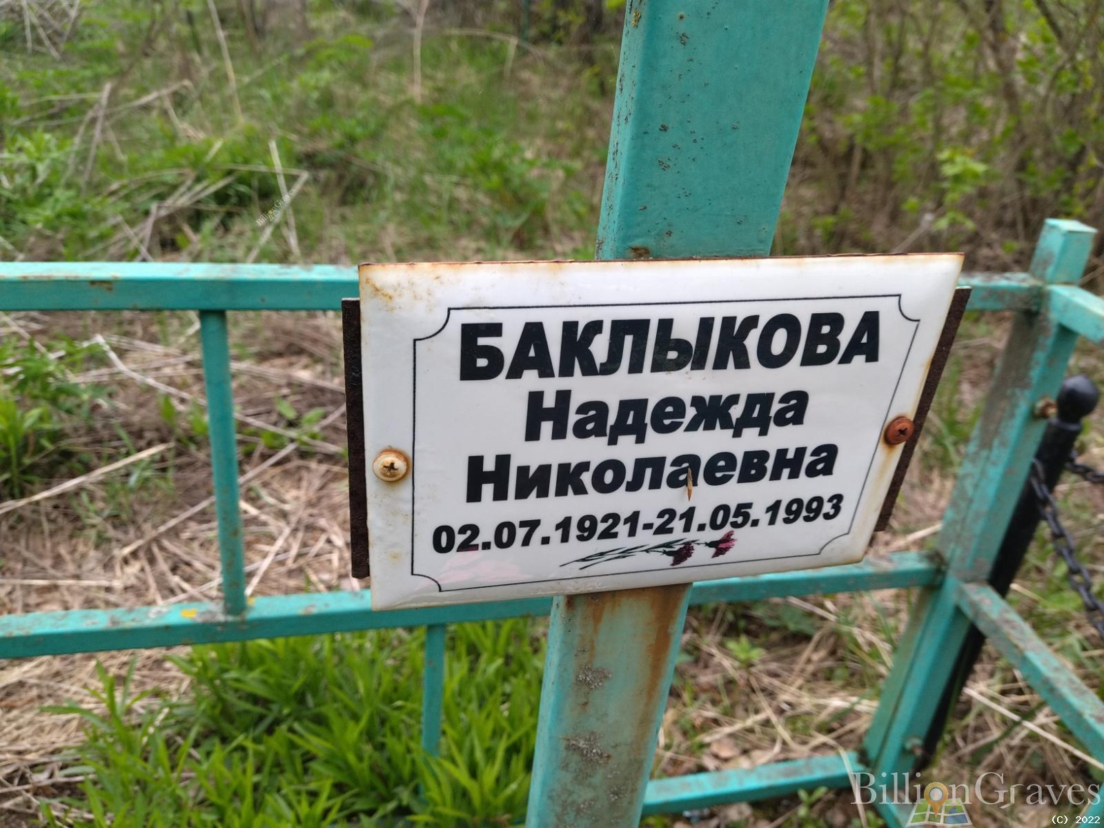 Баклыкова Надежда Николаевна