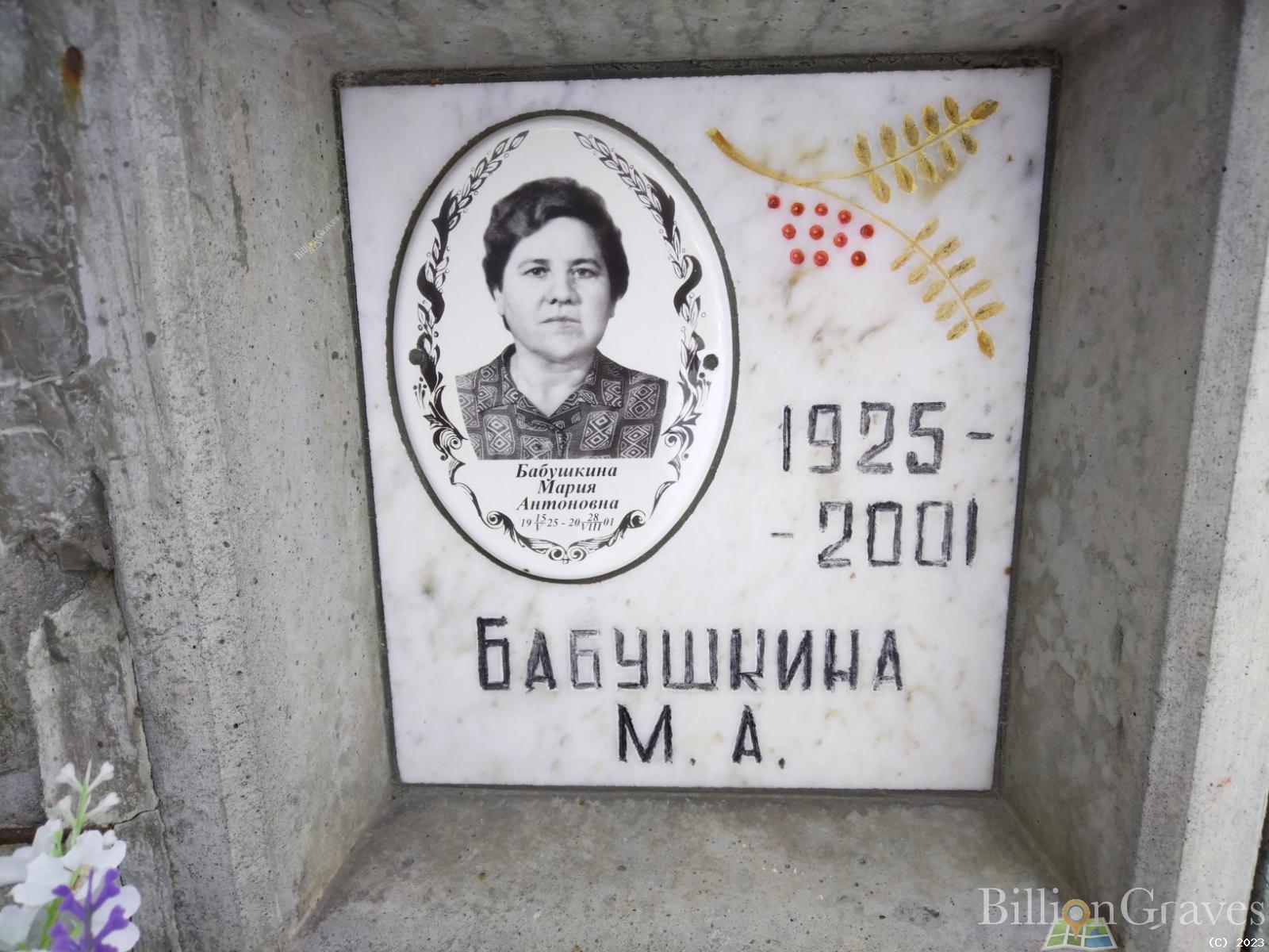 Бабушкина Мария Антоновна