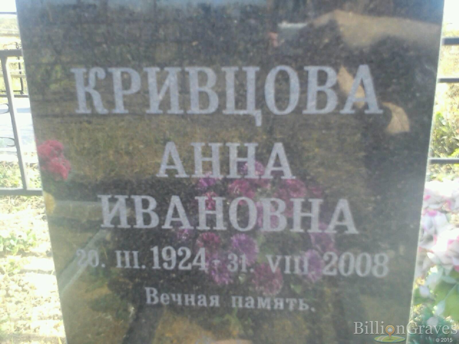 Кривцова Анна Ивановна