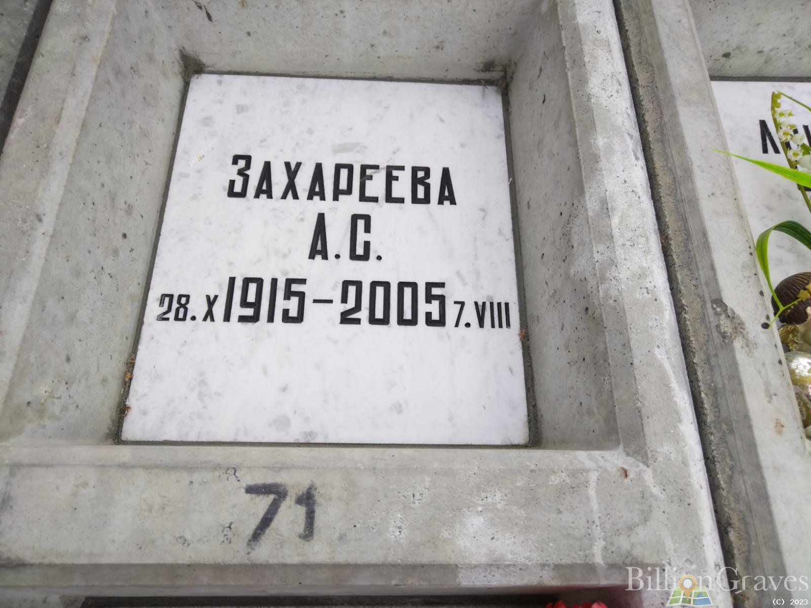 Захареева А. С.