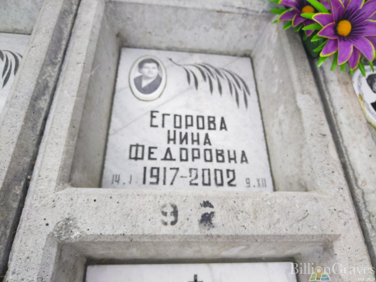 Егорова Нина Федоровна