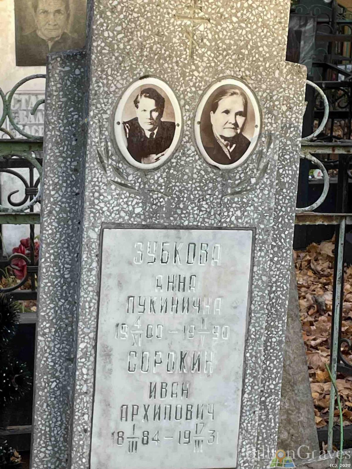 Зубкова Анна Лукинична