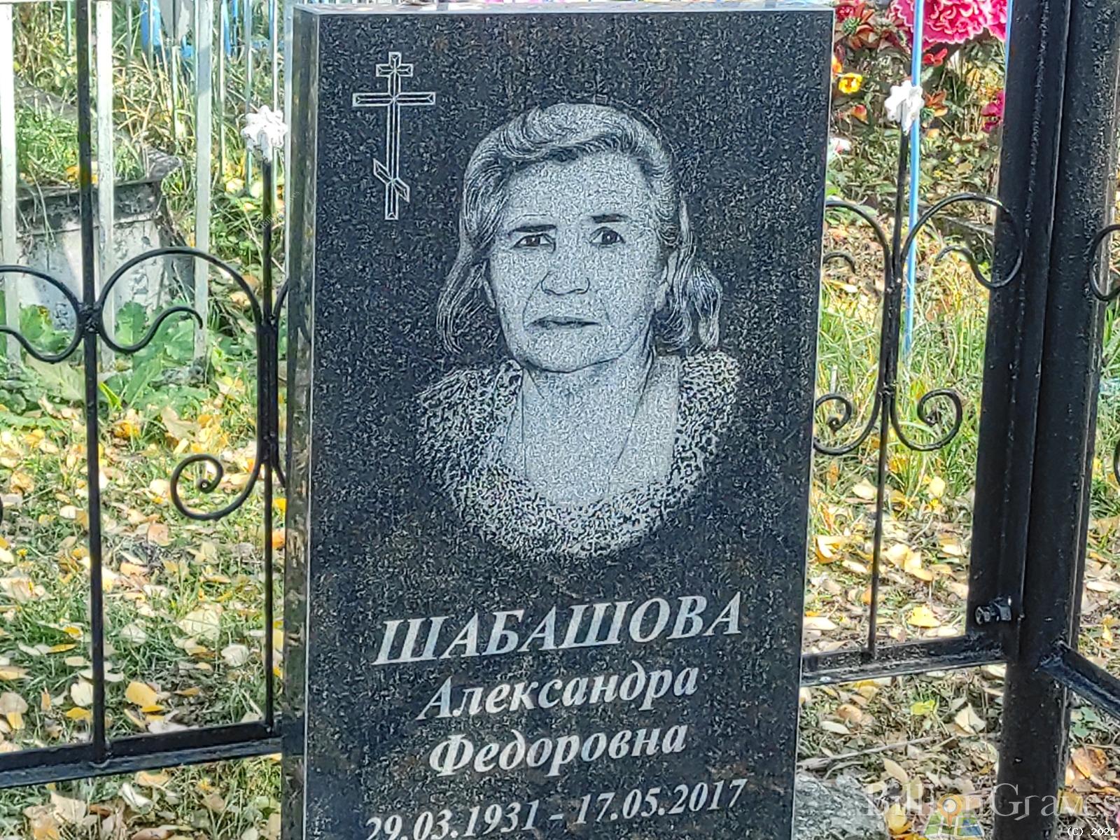 Шабашова Александра Федоровна