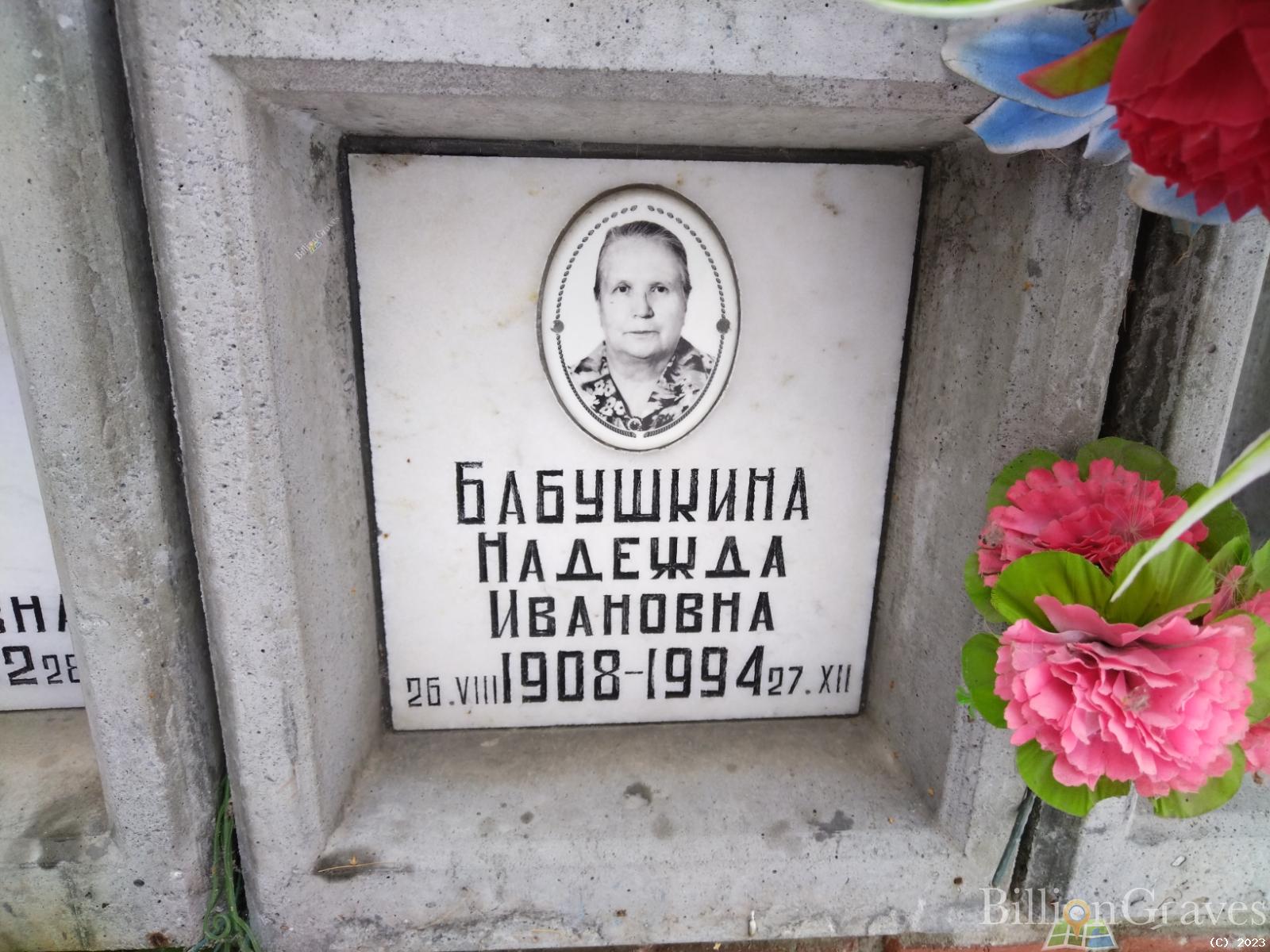 Бабушкина Надежда Ивановна