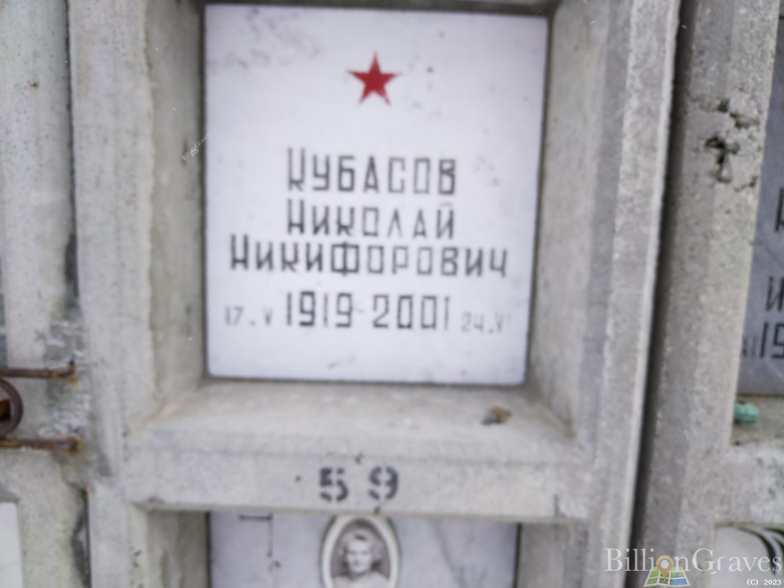 Кубасов Николай Никифорович