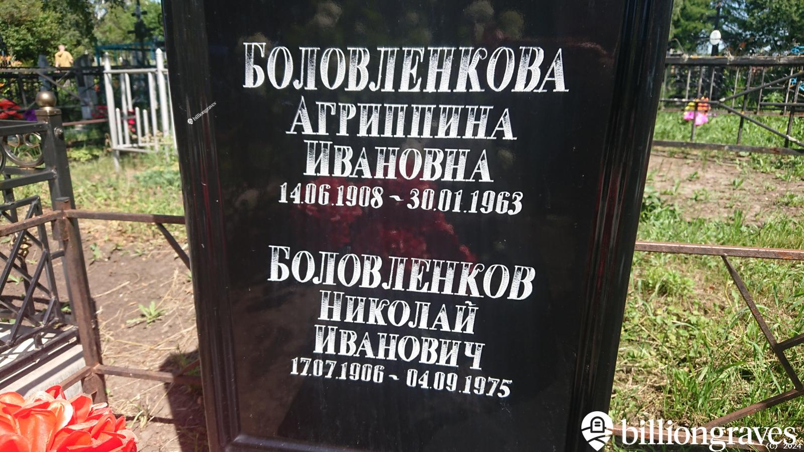 Боловленкова Агриппина Ивановна