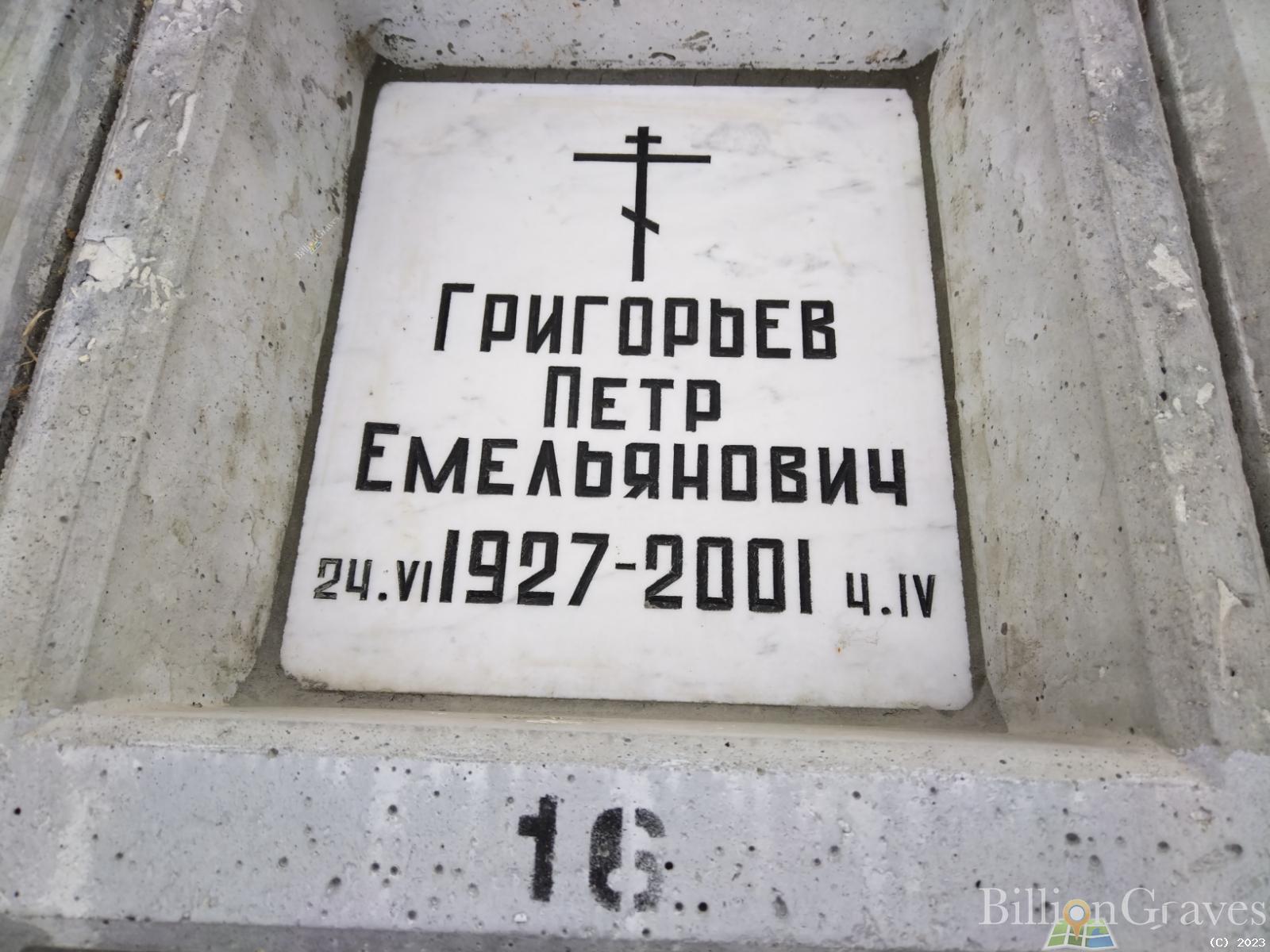 Григорьев Петр Емельянович