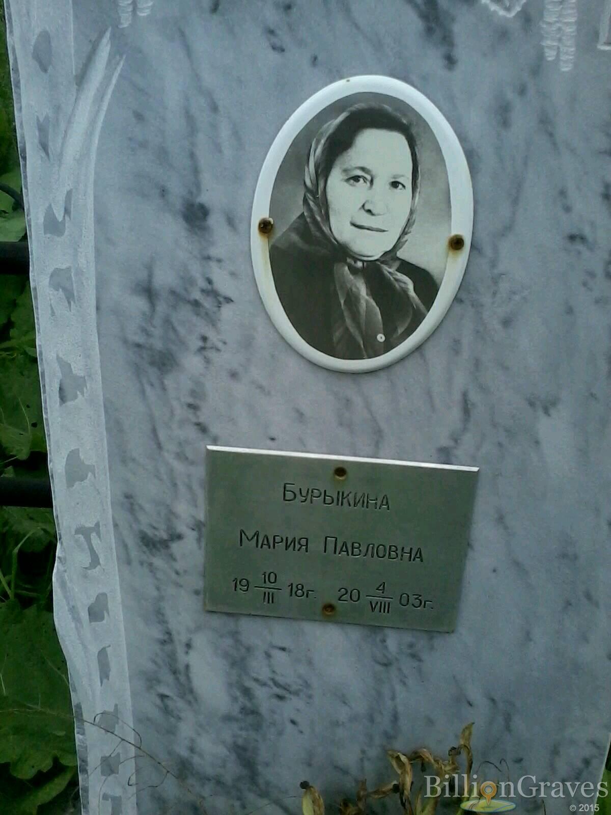 Бурыкина Мария Павловна
