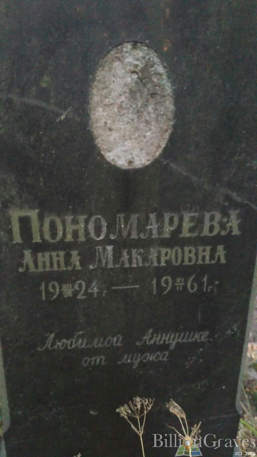 Пономарева Анна Макаровна