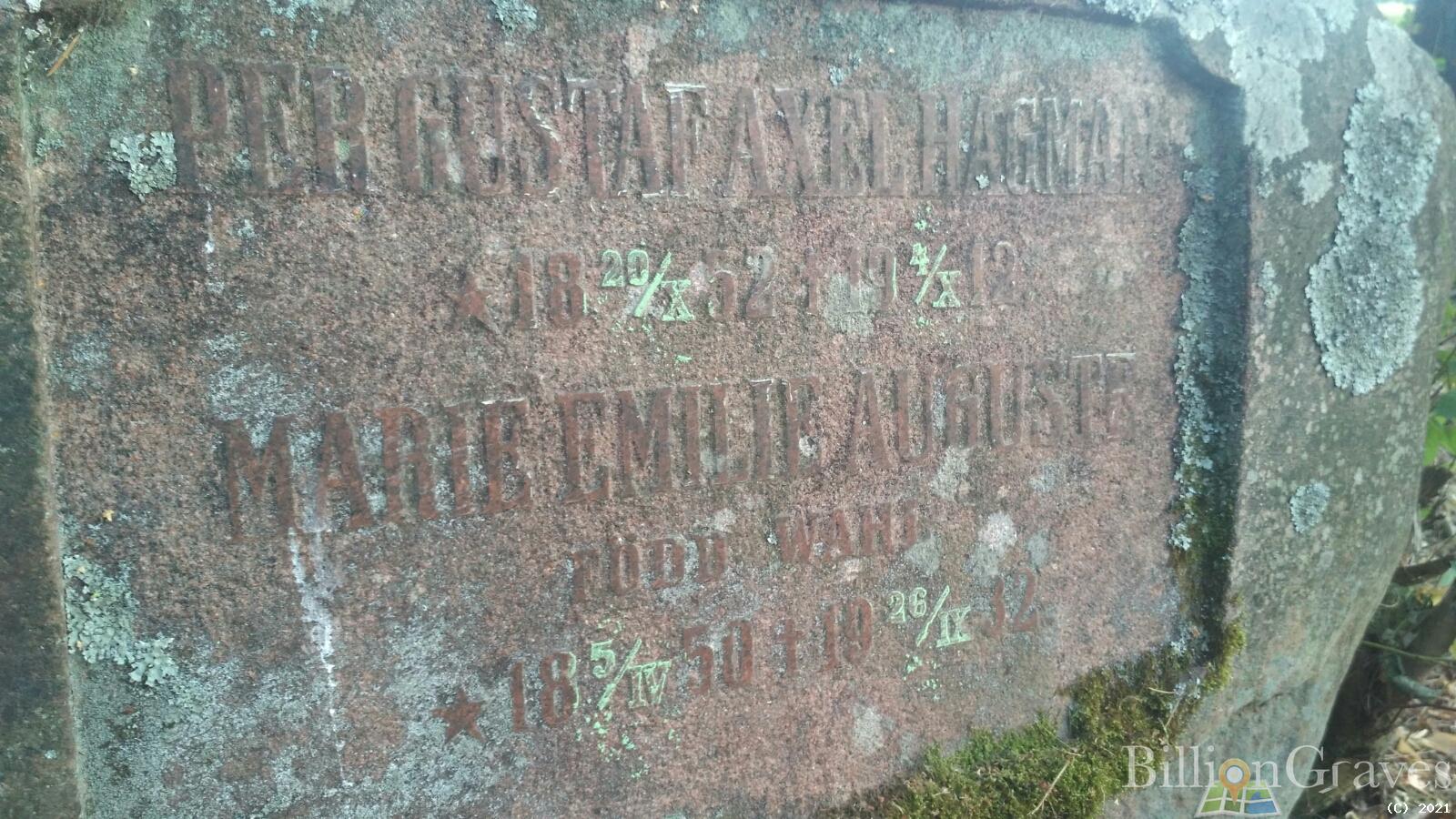 Auguste (Wahl) Marie Emilie
