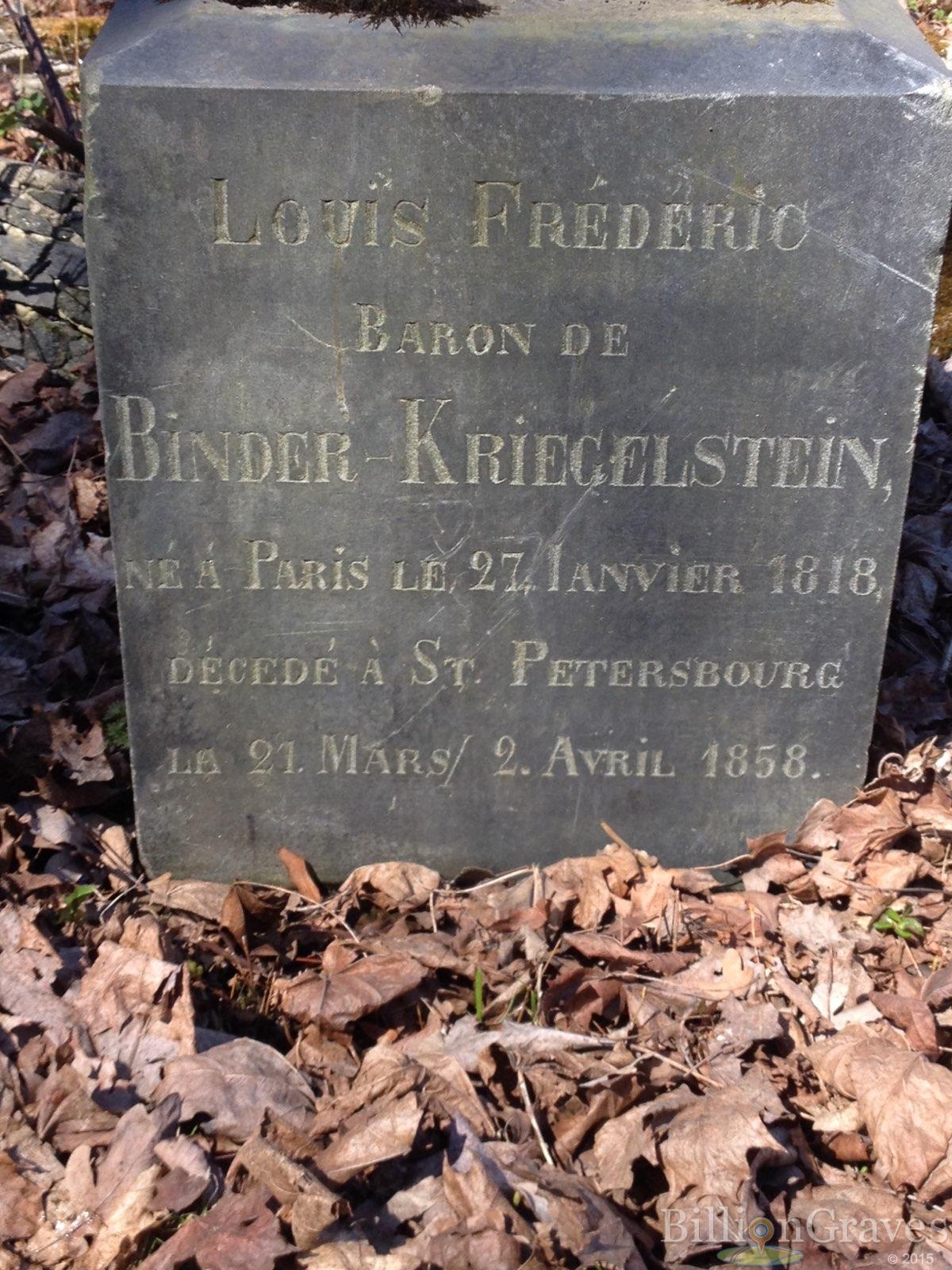 de Binder - Kriegelstein Louis Frederic
