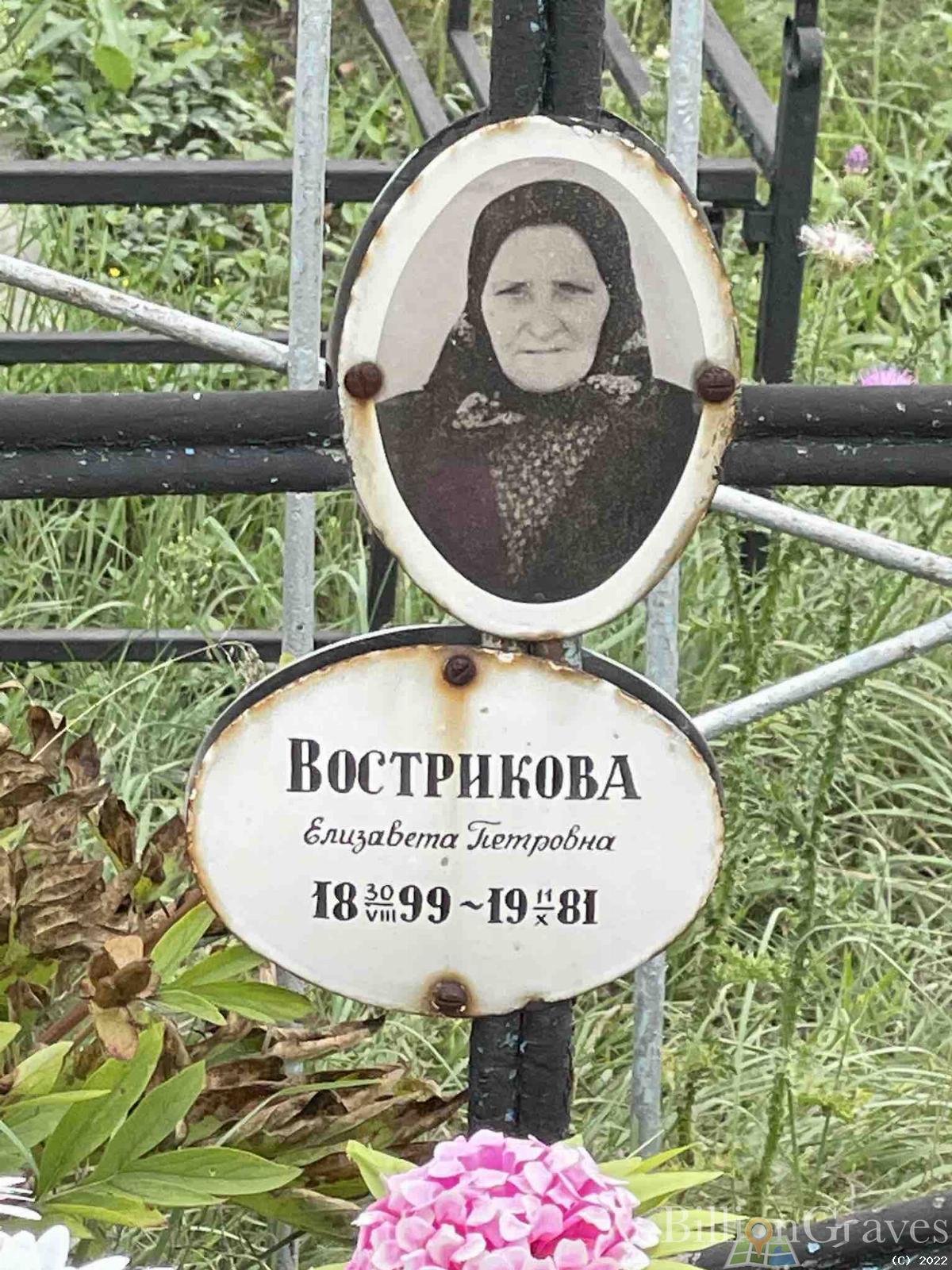 Вострикова Елизавета Петровна