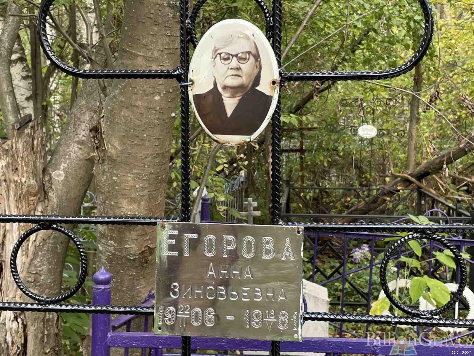 Егорова Анна Зиновьевна