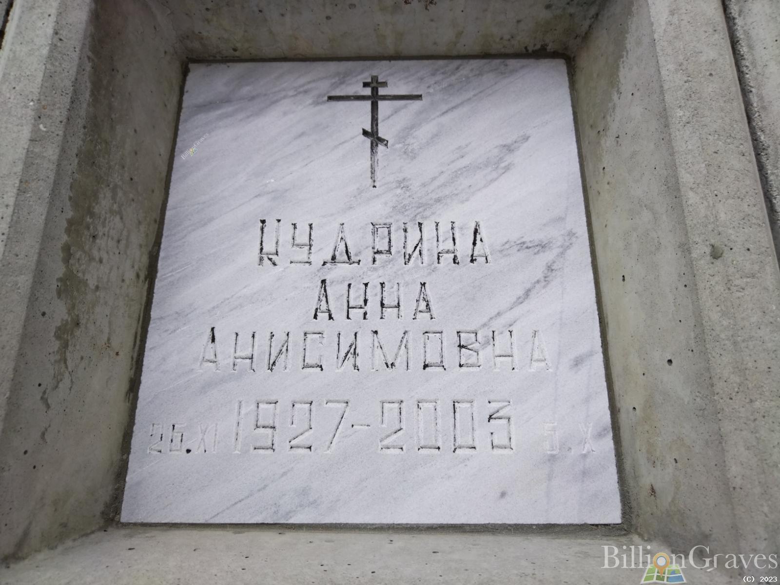 Кудрина Анна Анисимовна